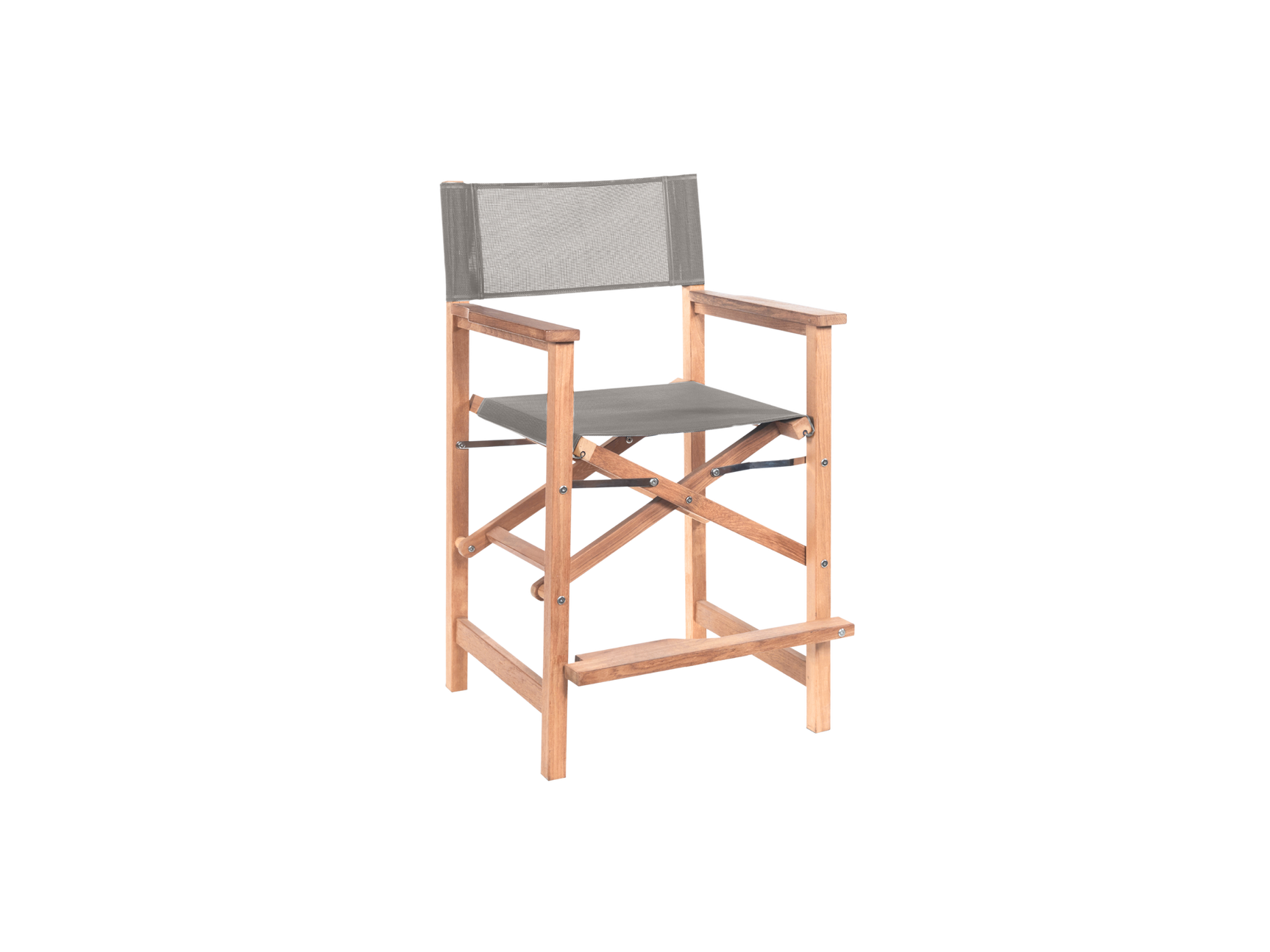 Director 5-Piece Rectangular Teak Taupe Outdoor Counter Height Dining Set with Folding Armchairs - Ornate Home