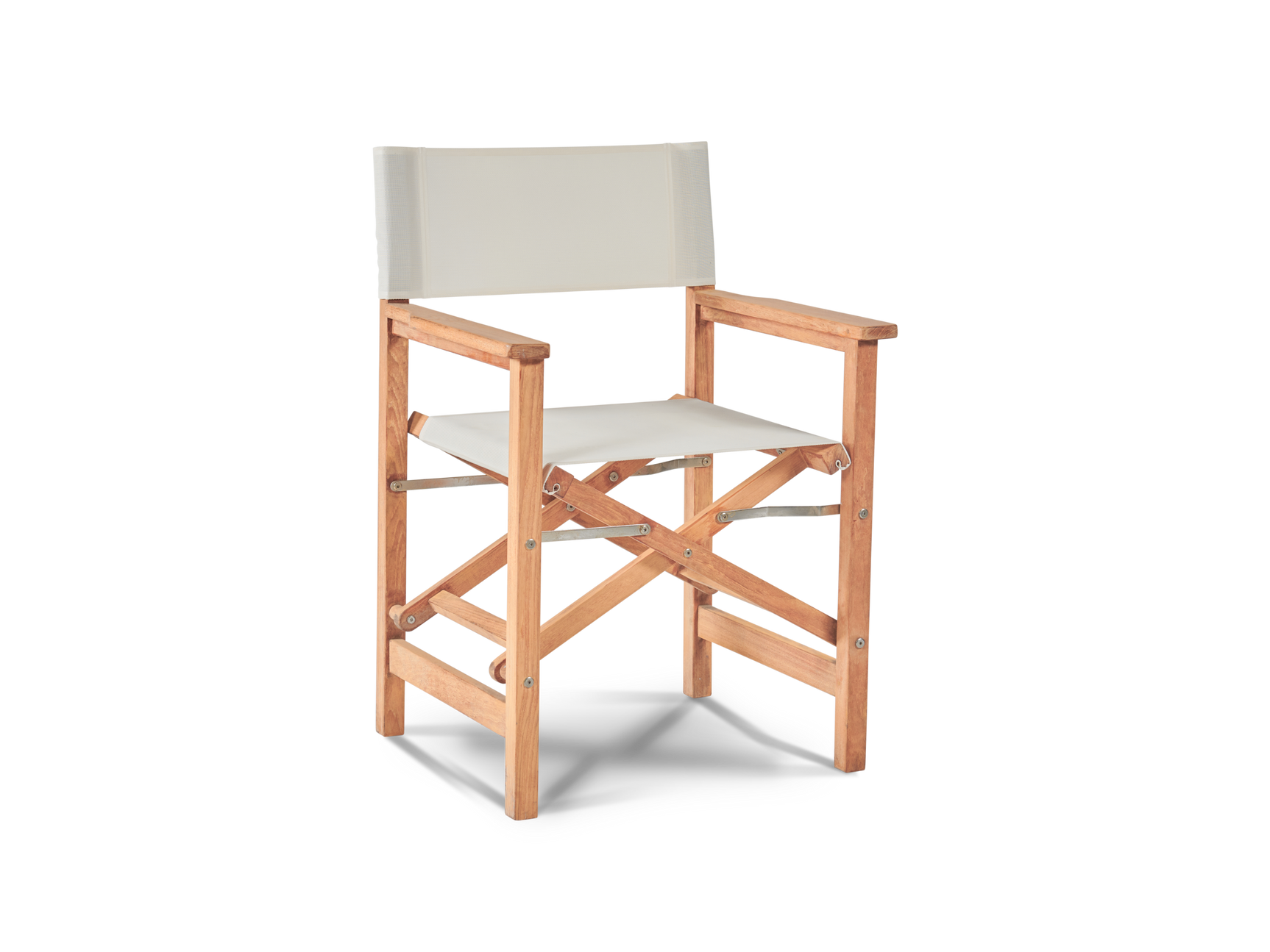 Director 7-Piece Teak White Outdoor Family Dining Set with Folding Armchairs - Ornate Home