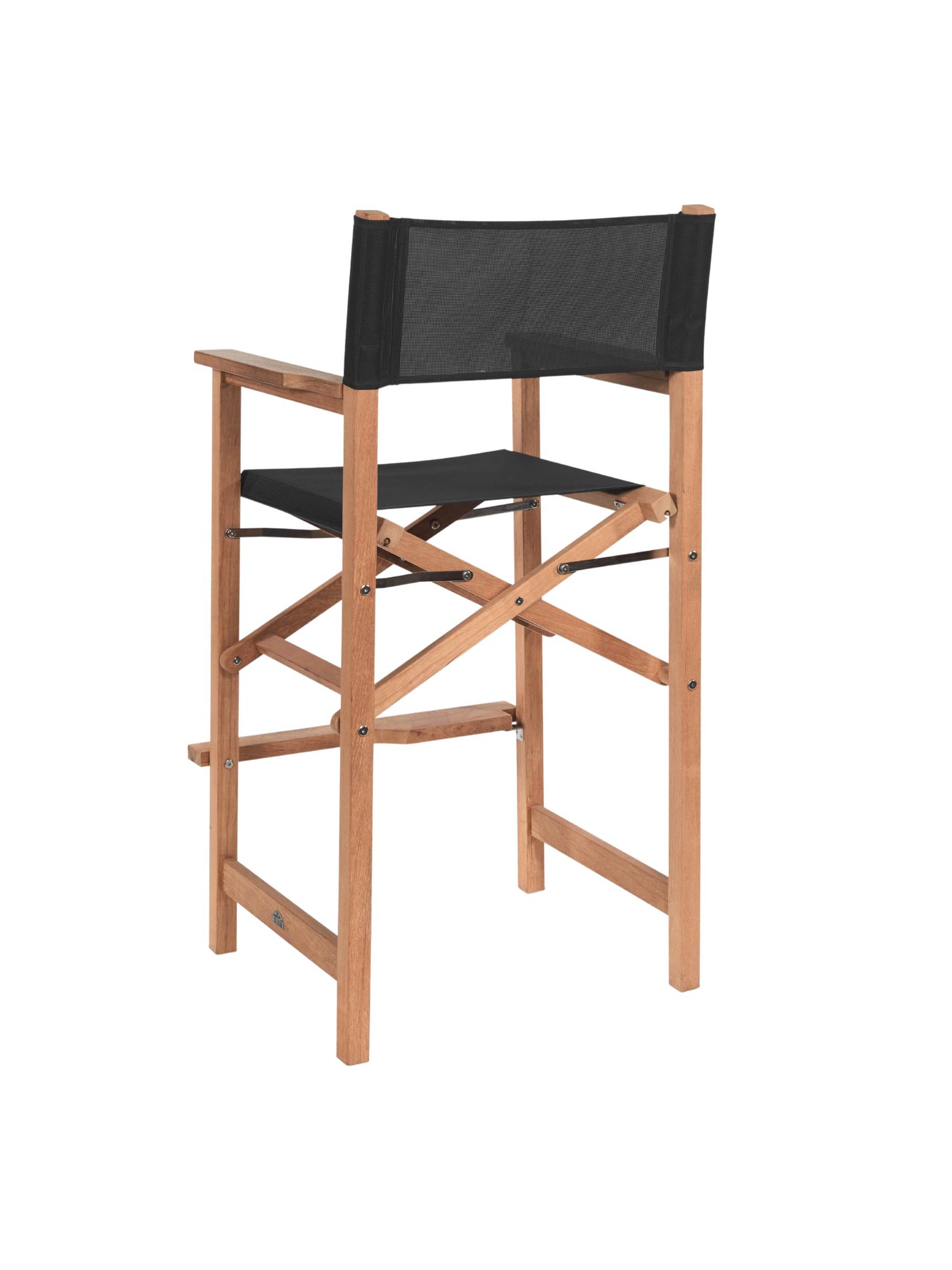 Director Teak Black Outdoor Bar Height Dining Armchair - Ornate Home