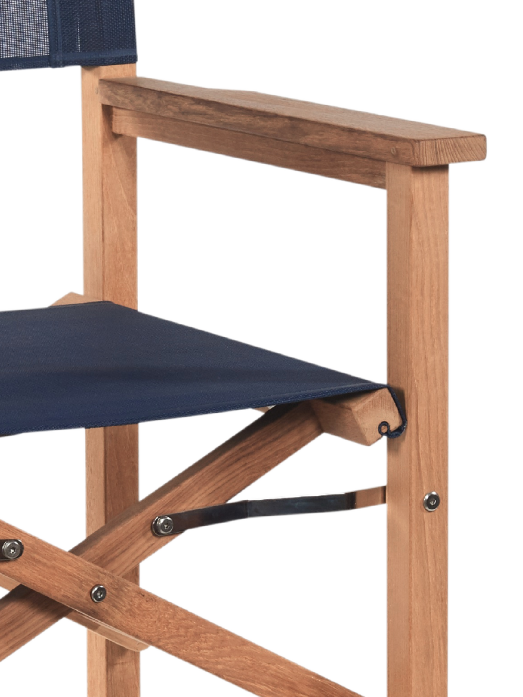 Director Teak Blue Outdoor Bar Height Dining Armchair - Ornate Home