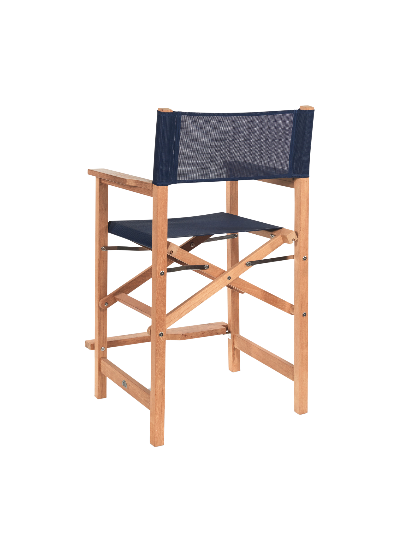 Director Teak Blue Outdoor Counter Height Dining Armchair - Ornate Home