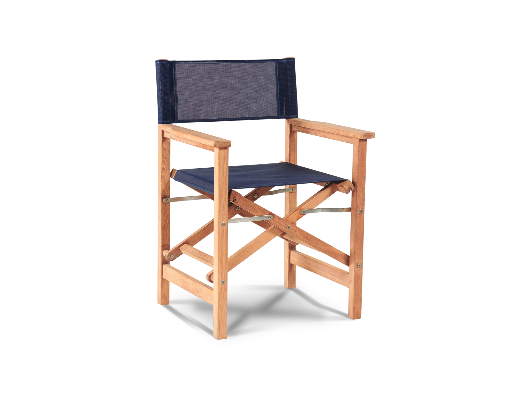 Director Teak Blue Outdoor Dining Folding Armchair - Ornate Home