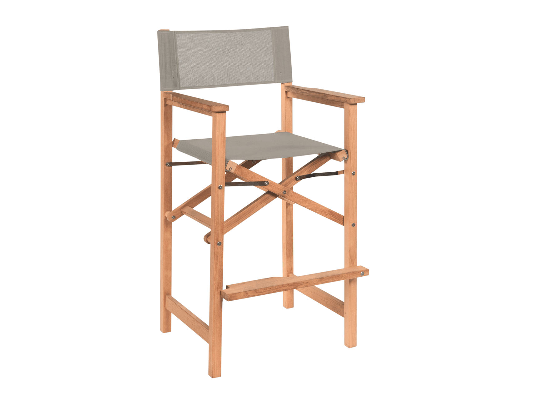 Director Teak Taupe Outdoor Bar Height Dining Armchair - Ornate Home