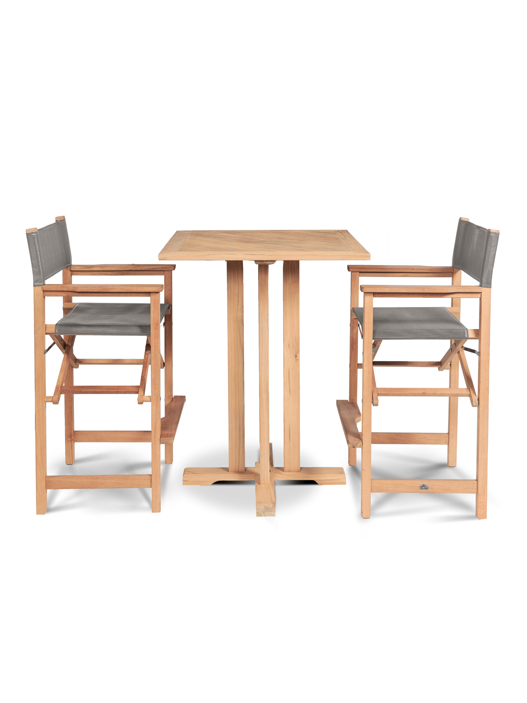 Director Teak Taupe Outdoor Bar Height Dining Armchair - Ornate Home