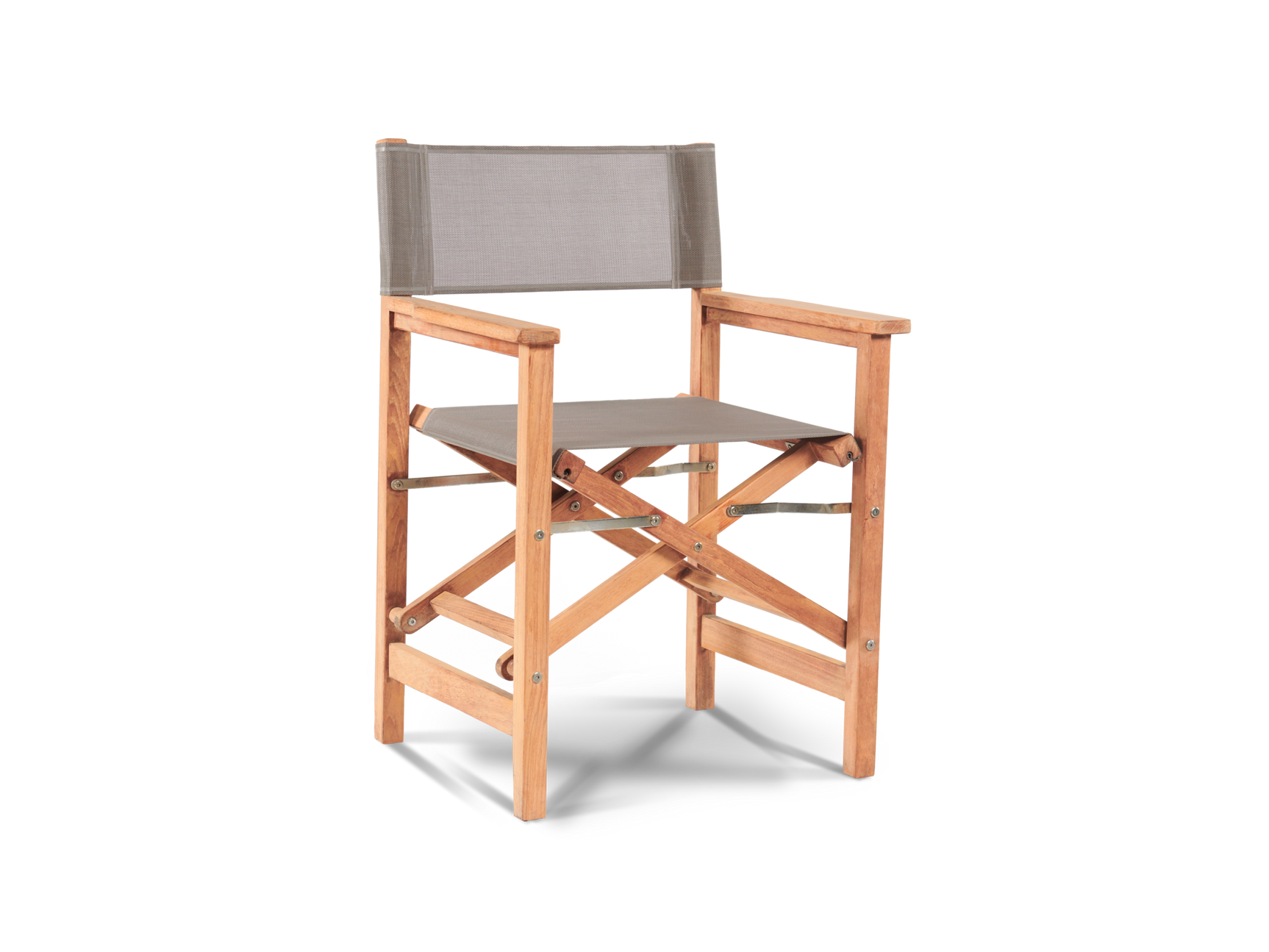 Director Teak Taupe Outdoor Dining Folding Armchair - Ornate Home