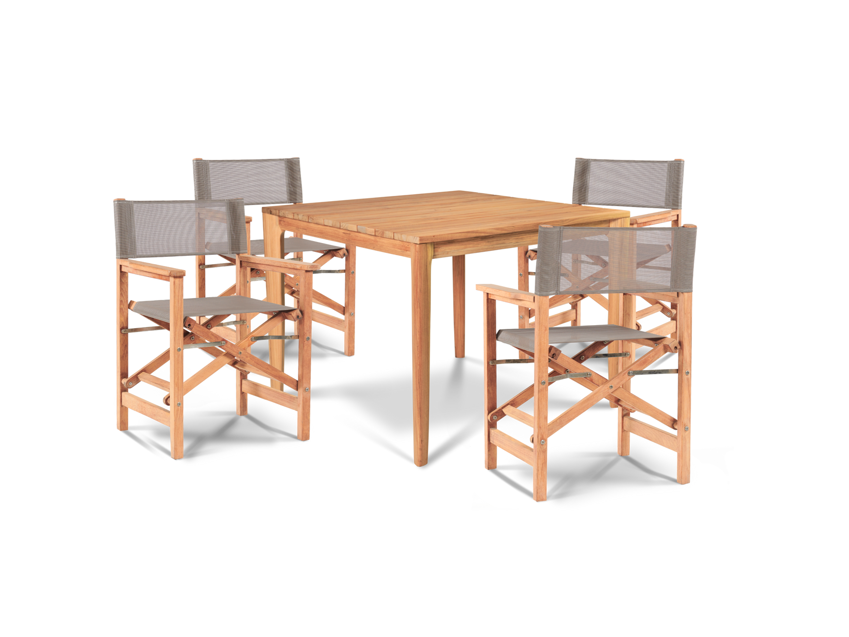 Director Teak Taupe Outdoor Dining Folding Armchair - Ornate Home