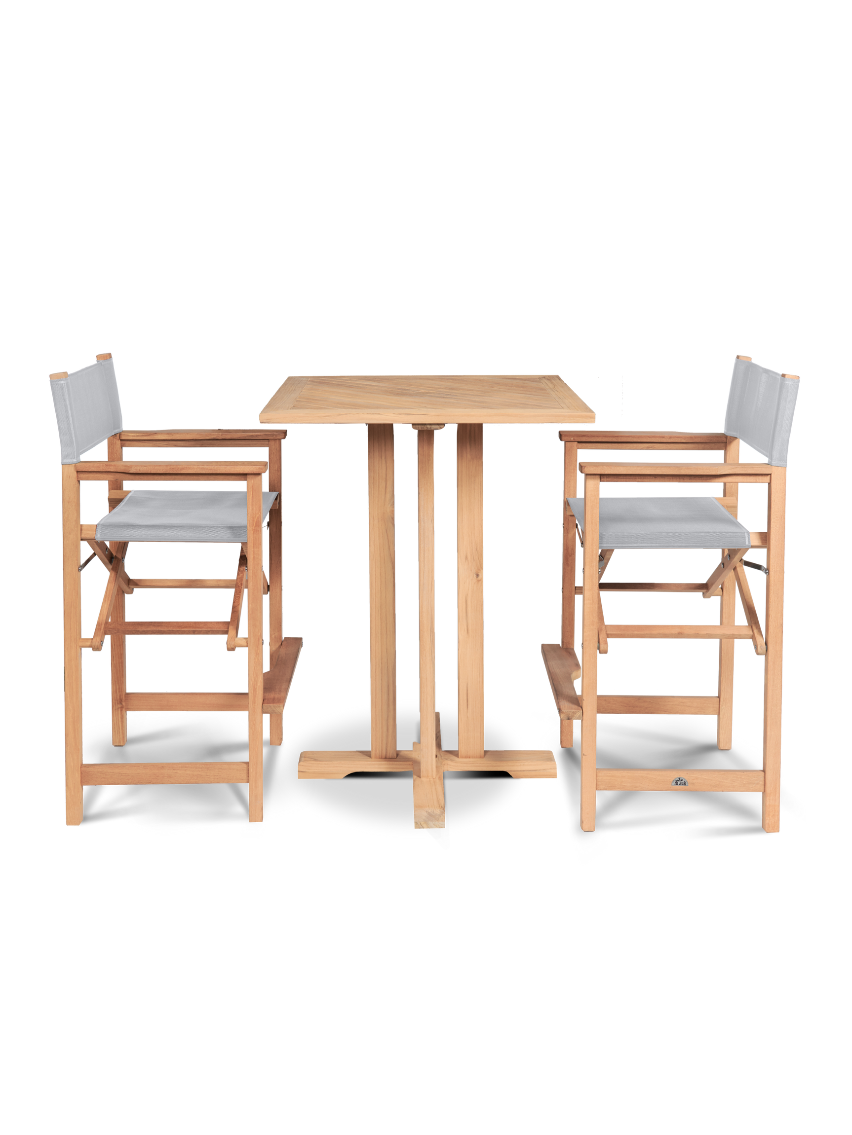 Director Teak White Outdoor Bar Height Dining Armchair - Ornate Home