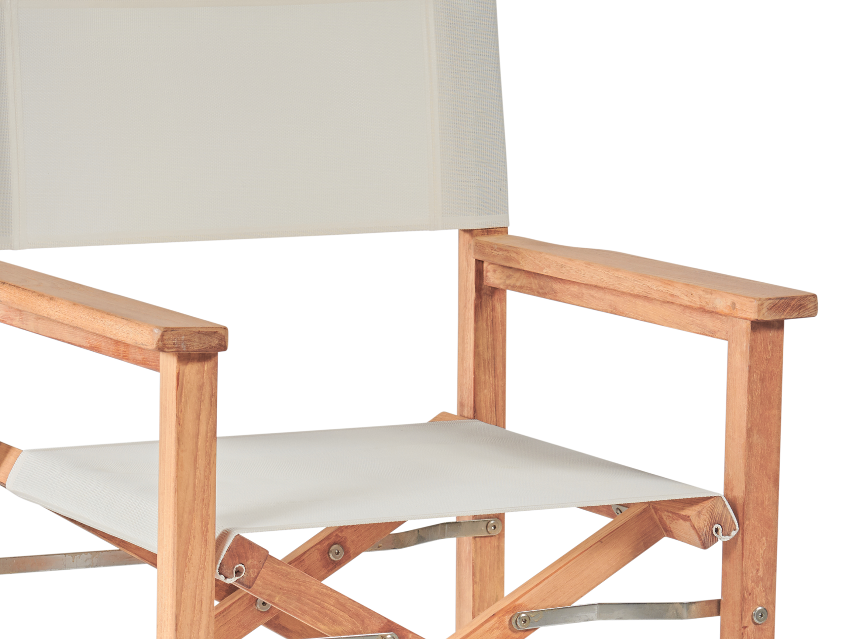 Director Teak White Outdoor Dining Folding Armchair - Ornate Home