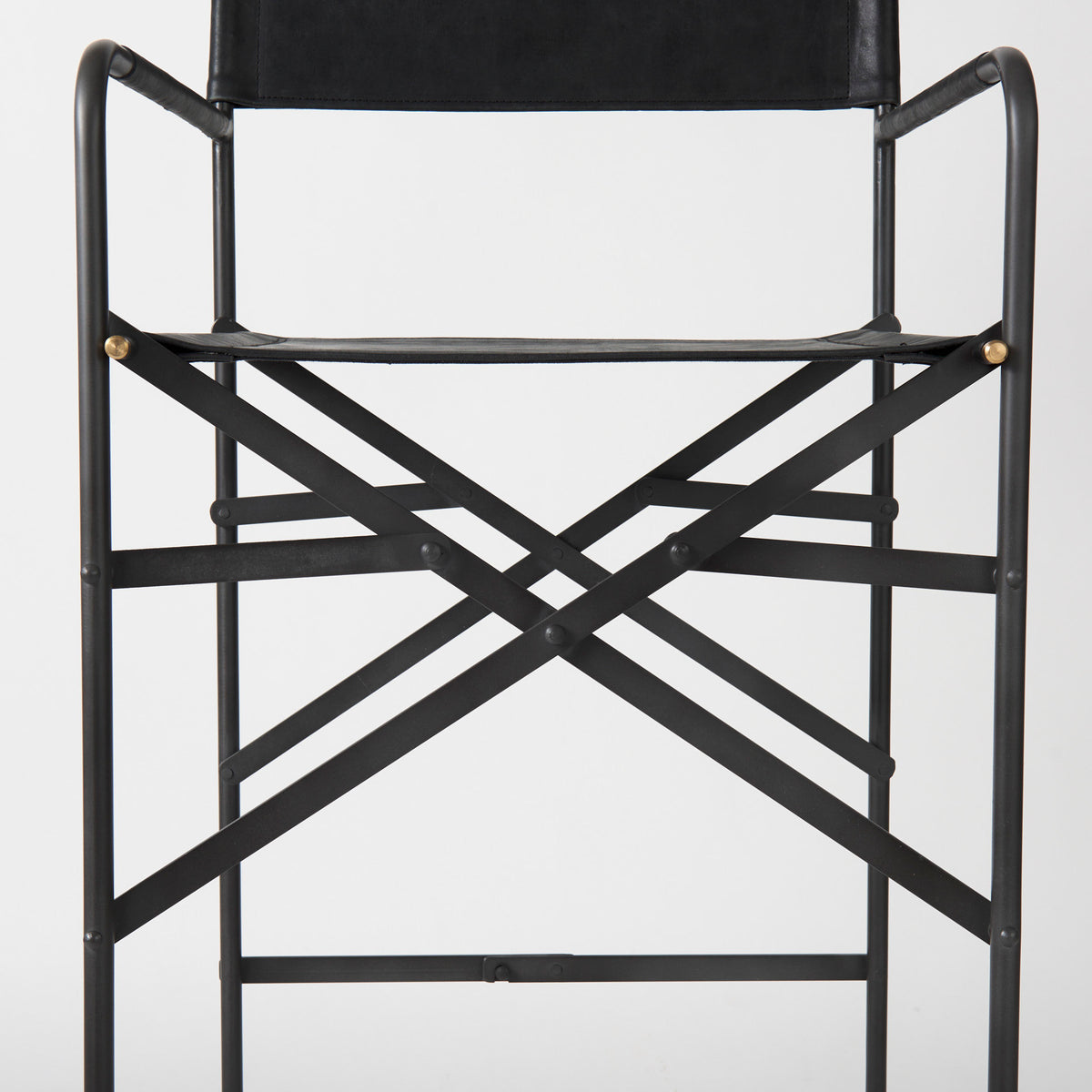 Direttore Black Leather Seat Bar Stool - Ornate Home