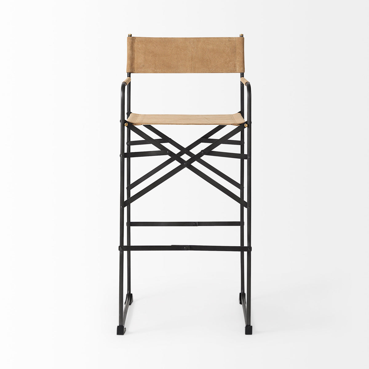 Direttore Brown/Black Leather Seat Bar Stool - Ornate Home
