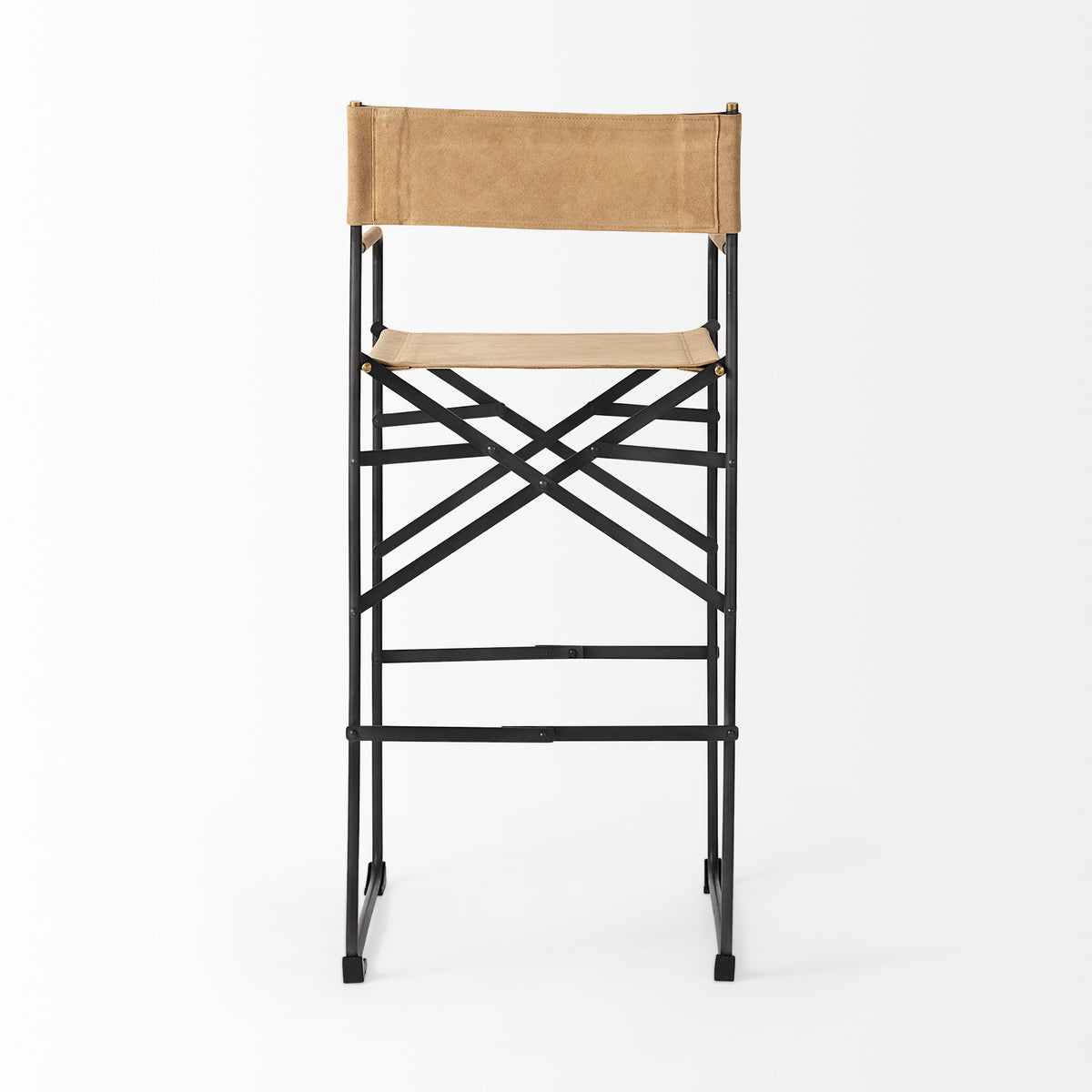 Direttore Brown/Black Leather Seat Bar Stool - Ornate Home