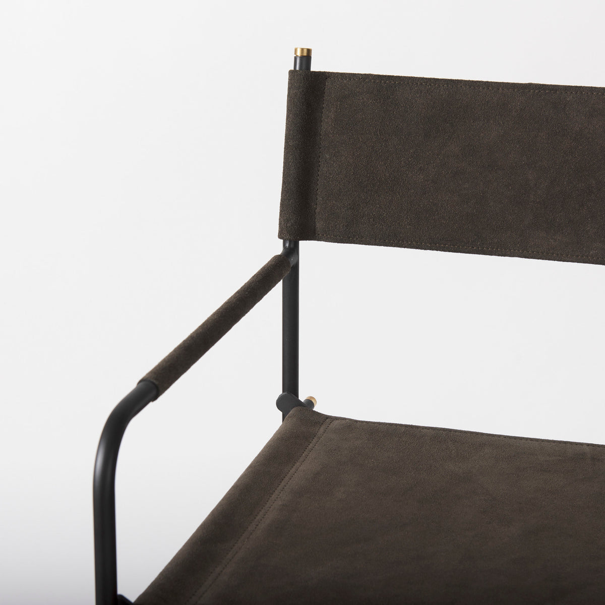 Direttore Brown/Gray Suede with Metal Frame Bar Stool - Ornate Home