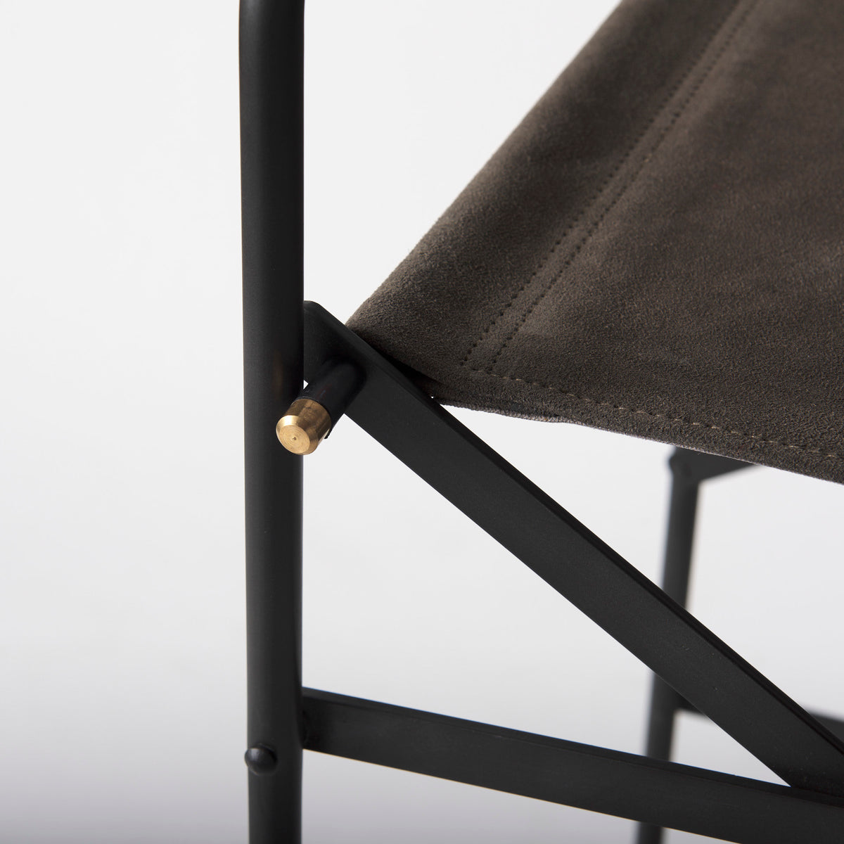 Direttore Brown/Gray Suede with Metal Frame Bar Stool - Ornate Home