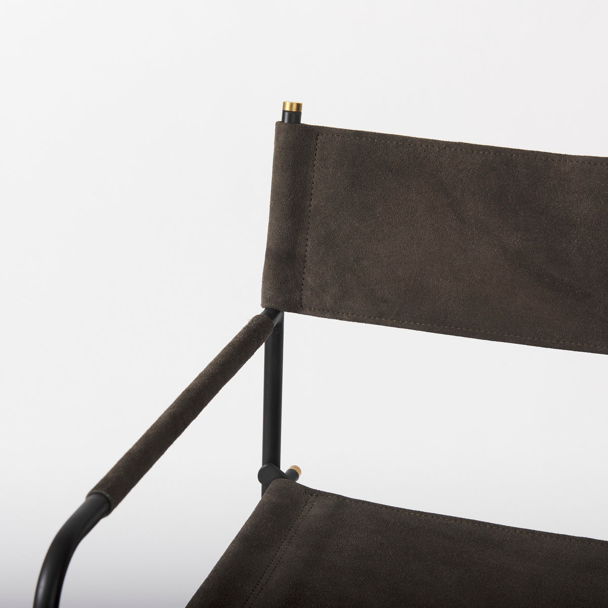 Direttore Brown/Gray Suede with Metal Frame Counter Stool - Ornate Home