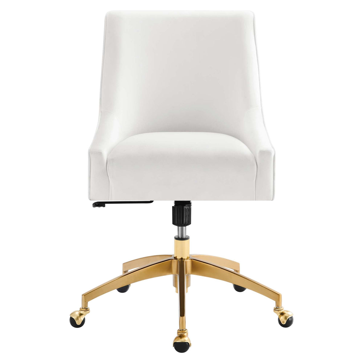 Discern White Performance Velvet Office Chair - 26x22.5" - Ornate Home
