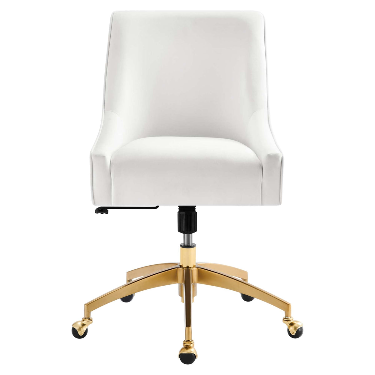 Discern White Performance Velvet Office Chair - 26x22.5x38" - Ornate Home