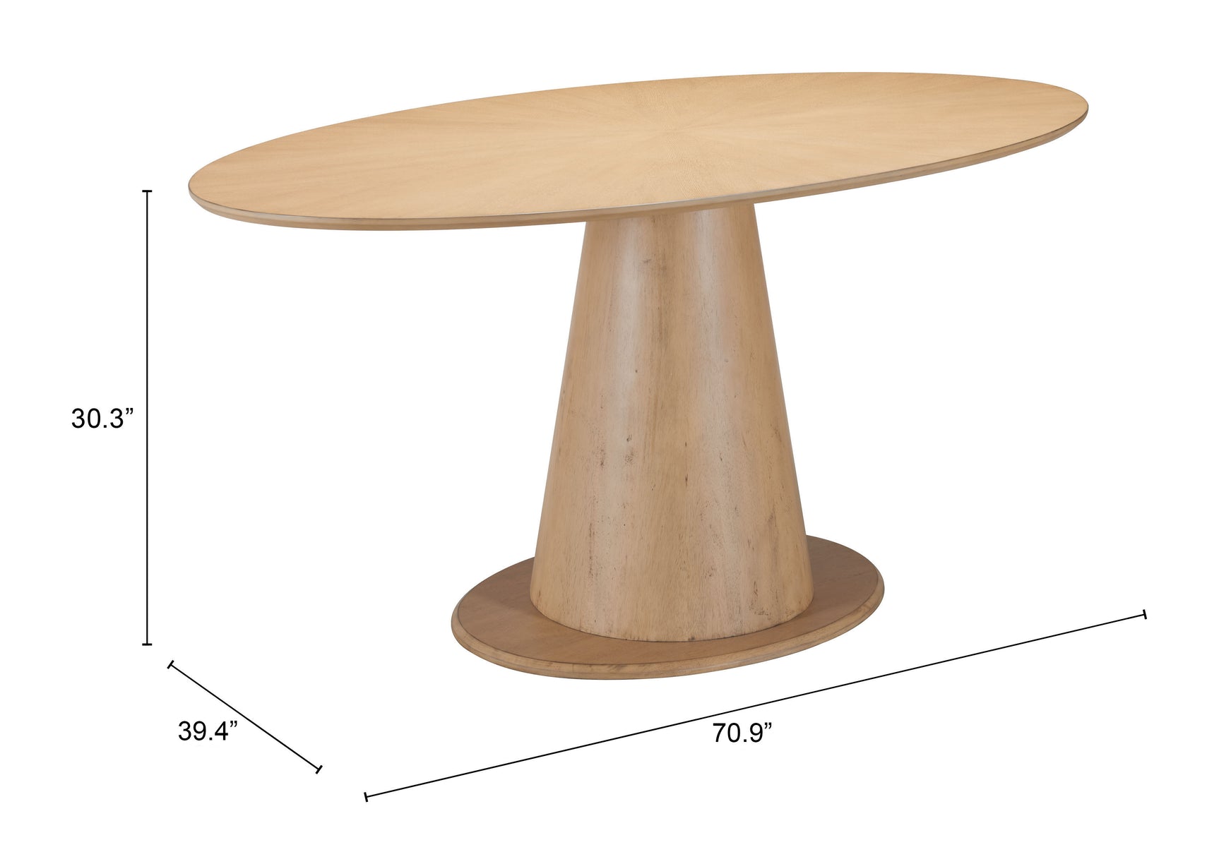 Disque Natural Dining Table - Ornate Home