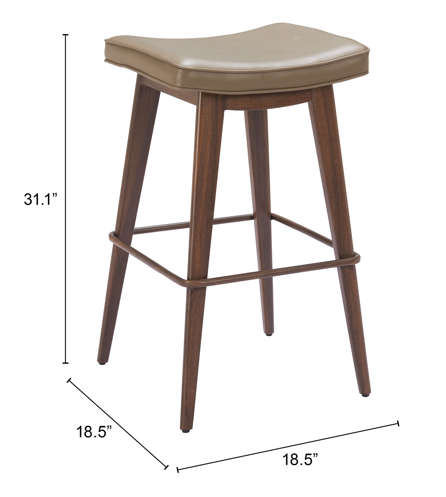 Divat Taupe & Walnut Barstool (Set of 2) - Ornate Home