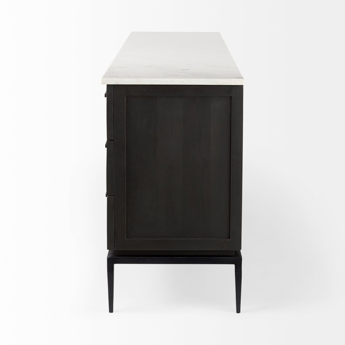 Divina Black-Brown/White/Black Wood Metal Base Sideboard - Ornate Home