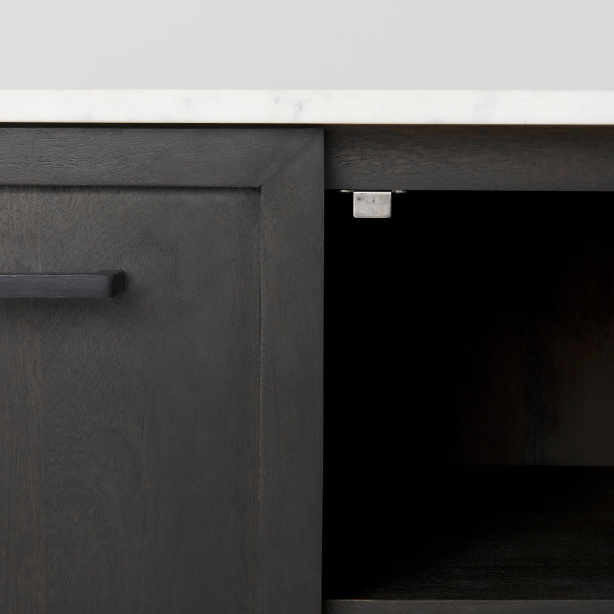 Divina Black-Brown/White/Black Wood Metal Base Sideboard - Ornate Home