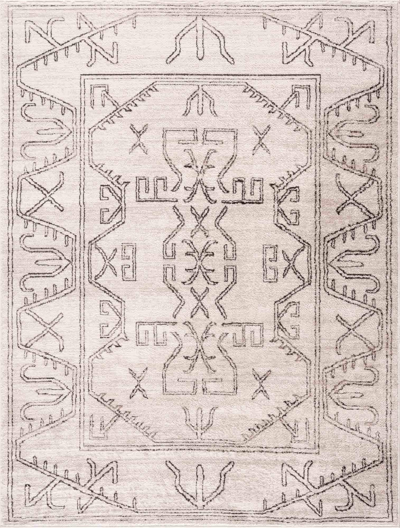 Divya Cream & Charcoal Area Rug - Clearance - Ornate Home
