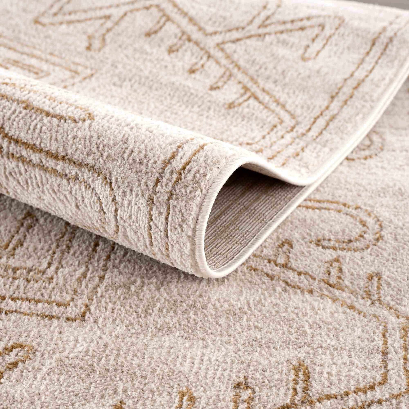 Divya Cream & Gold Area Rug - Clearance - Ornate Home