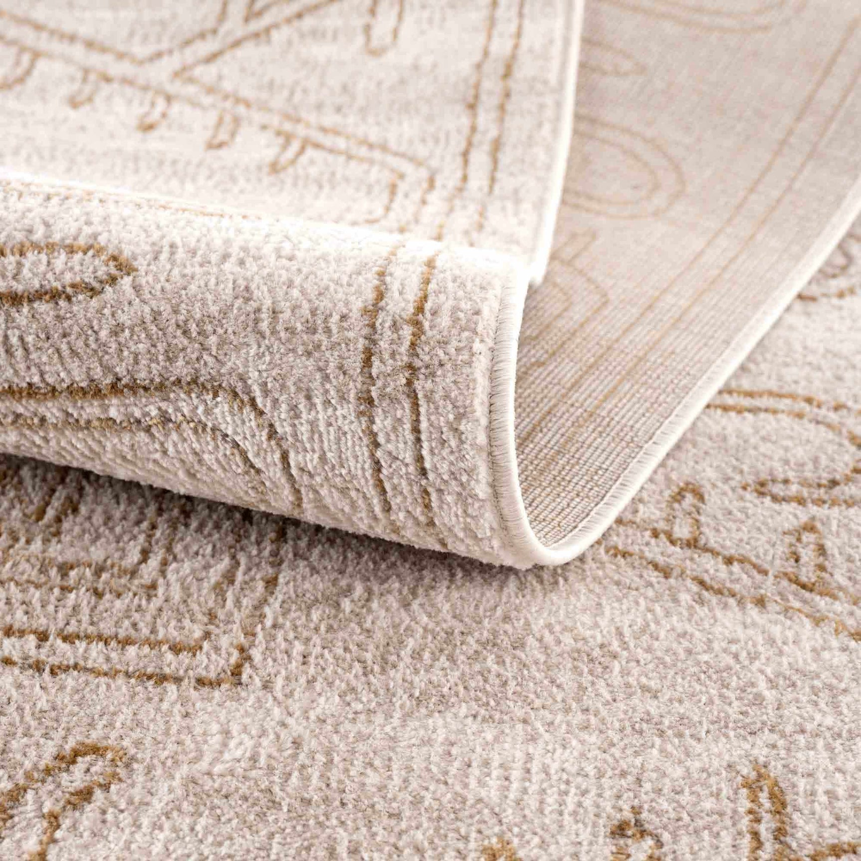 Divya Cream & Gold Area Rug - Clearance - Ornate Home