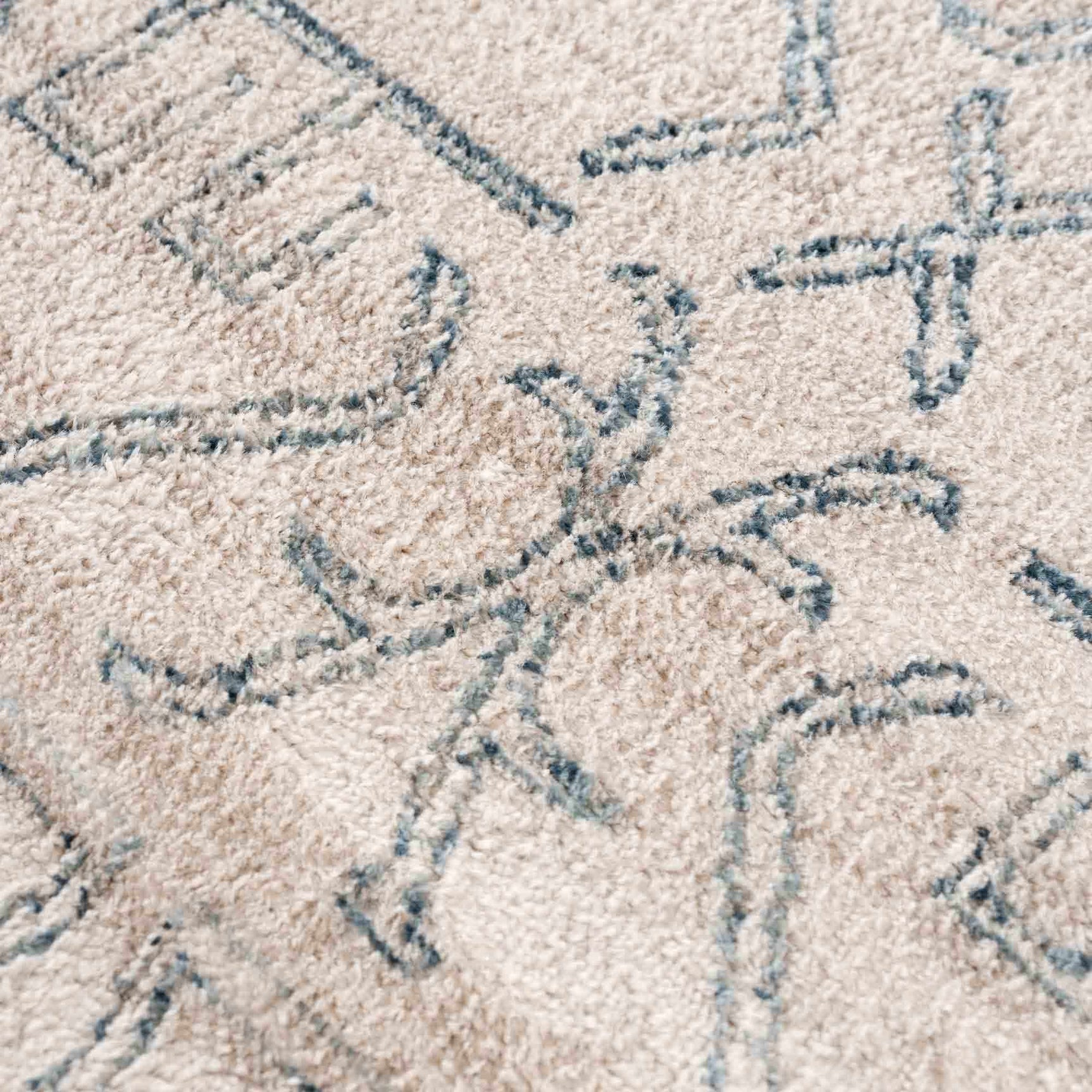 Divya Cream & Silver Blue Area Rug - Clearance - Ornate Home