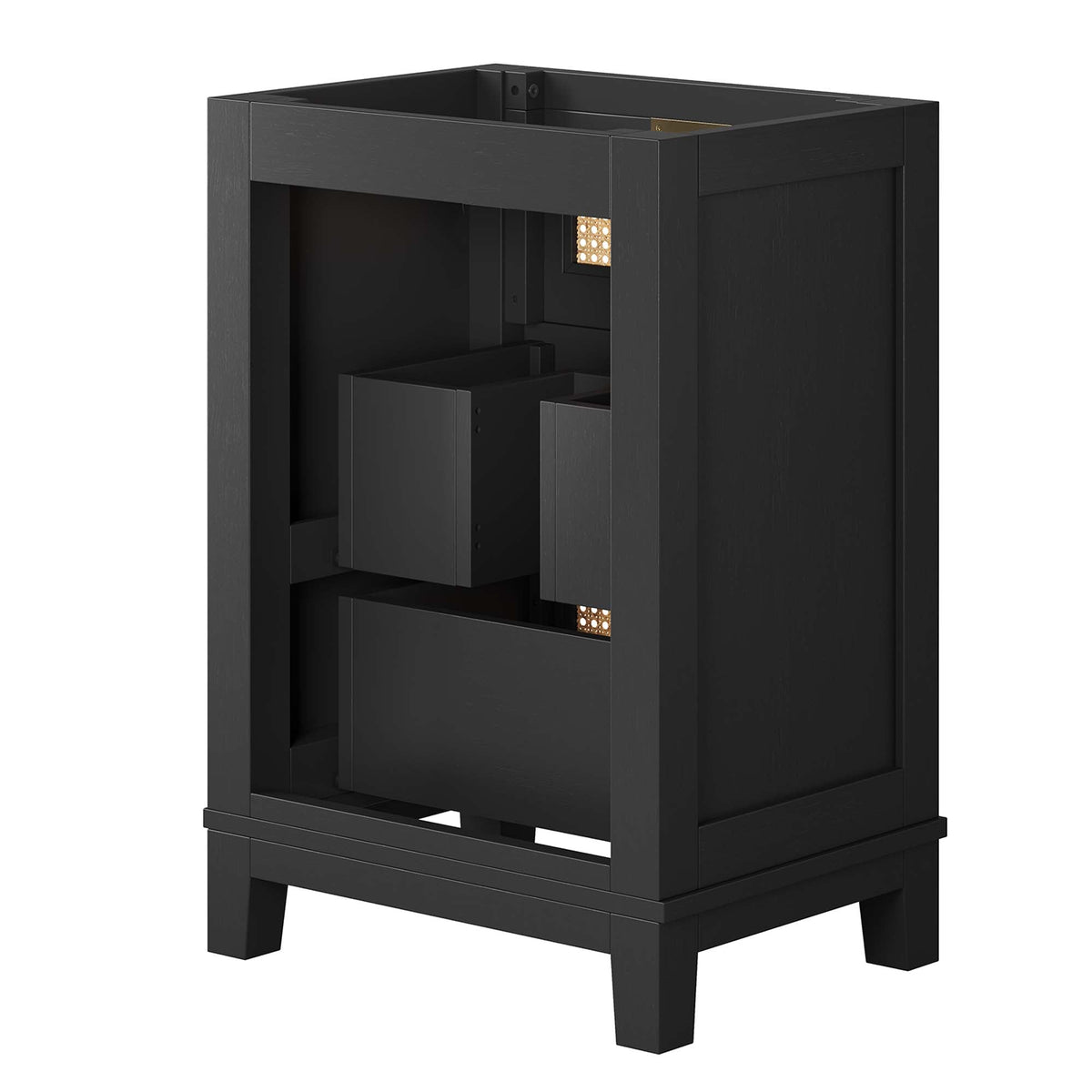 Dixie Black 24" Solid Wood Bathroom Vanity Cabinet (Sink Basin Not Included) - Ornate Home