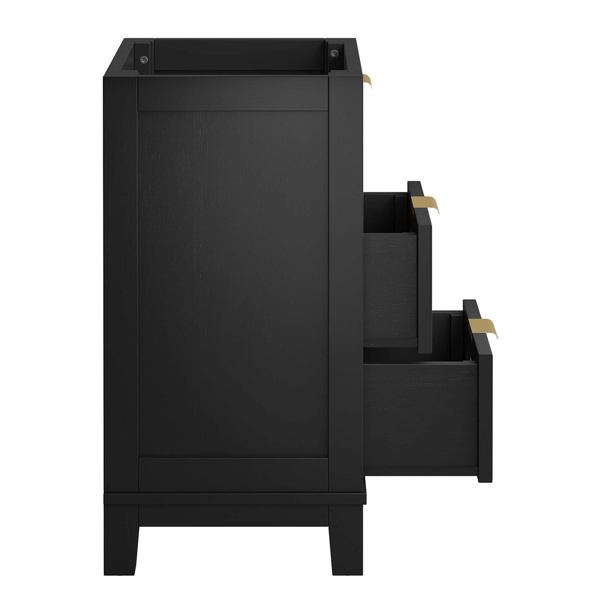 Dixie Black 24" Solid Wood Bathroom Vanity Cabinet (Sink Basin Not Included) - Ornate Home
