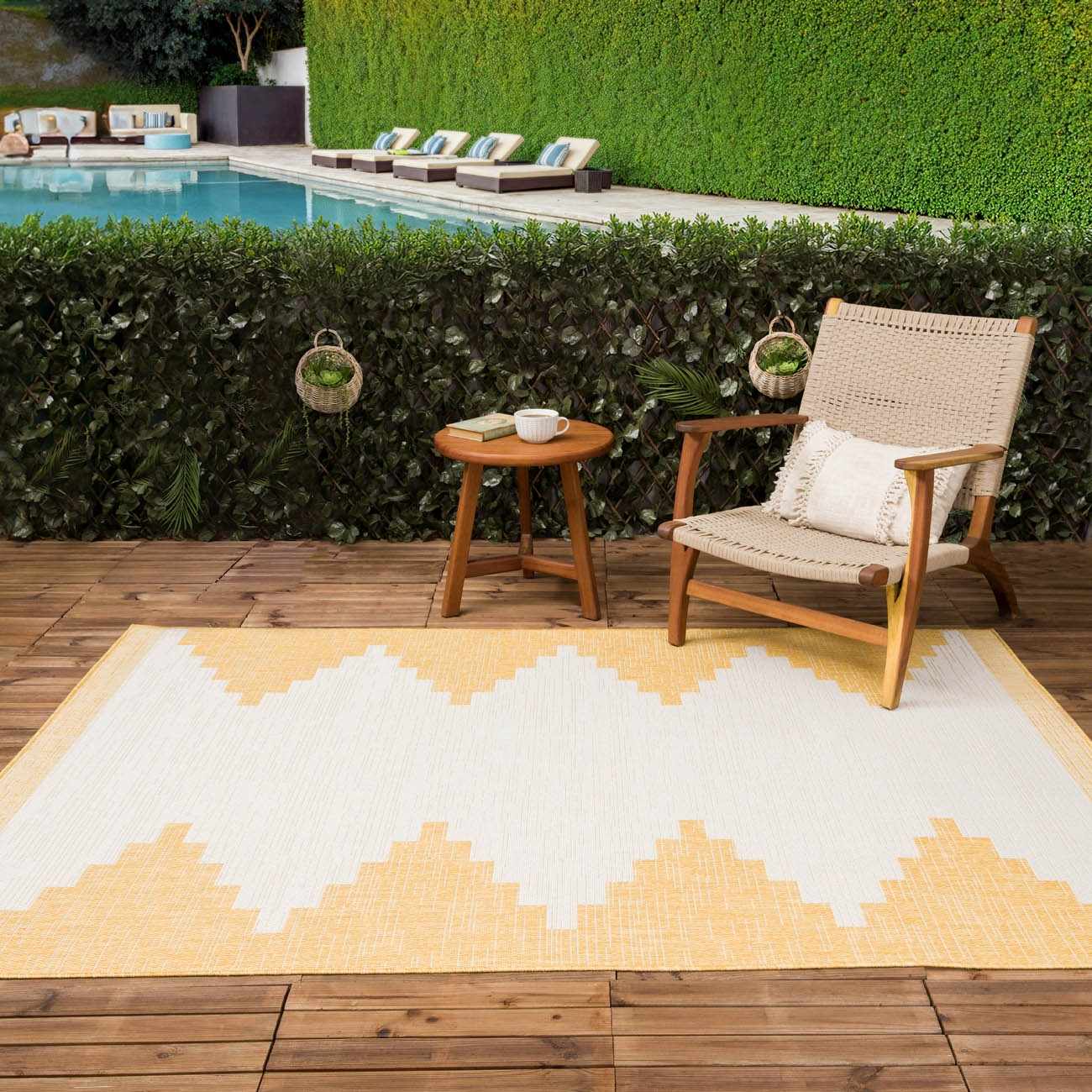 Djugun Yellow Outdoor Rug - Clearance - Ornate Home