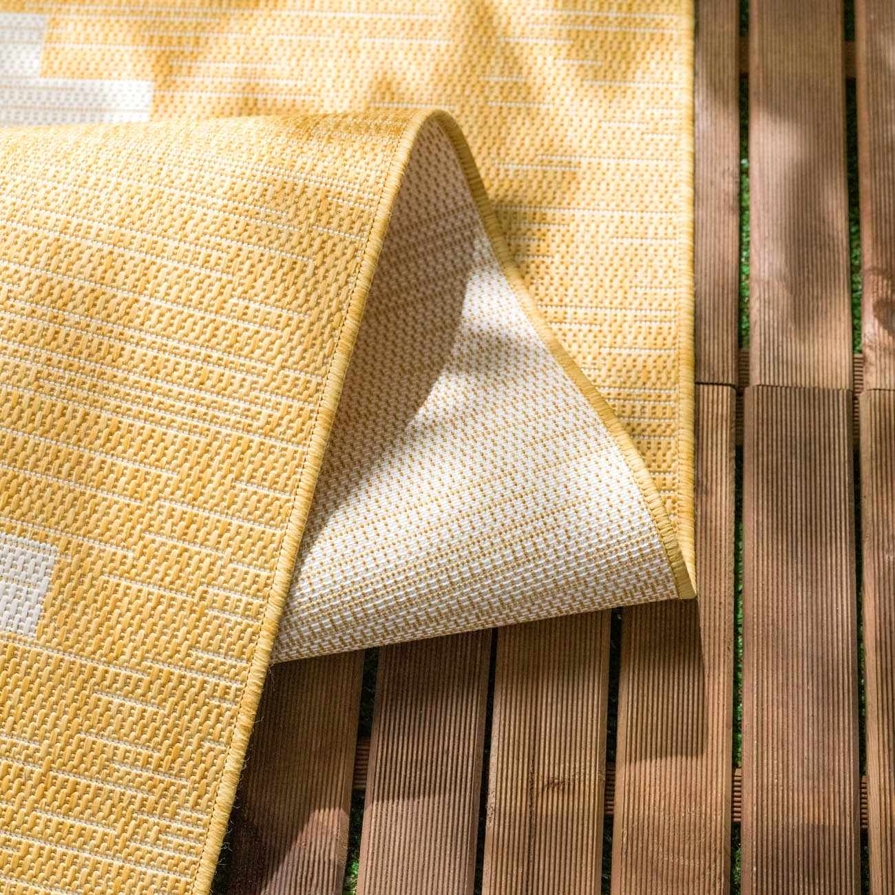 Djugun Yellow Outdoor Rug - Clearance - Ornate Home