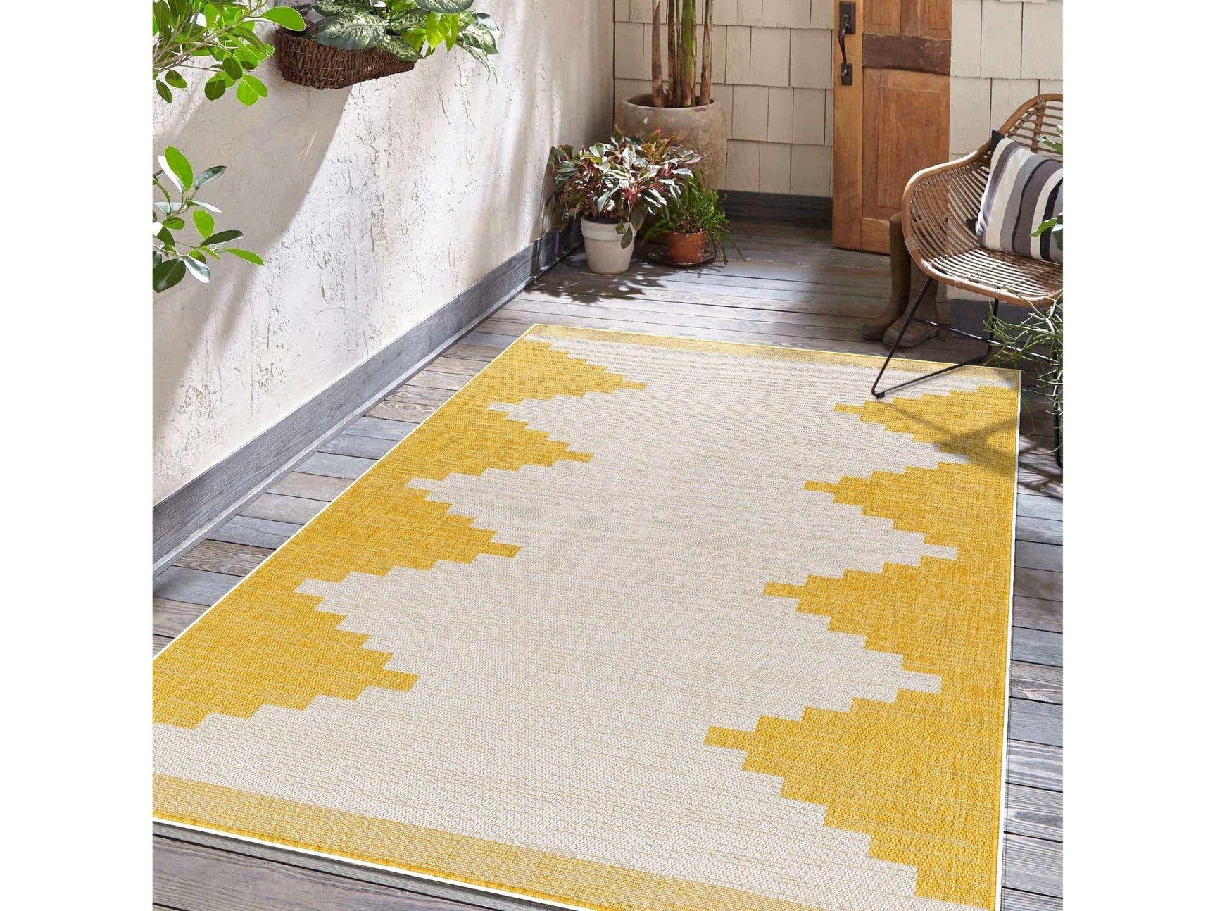 Djugun Yellow Outdoor Rug - Ornate Home