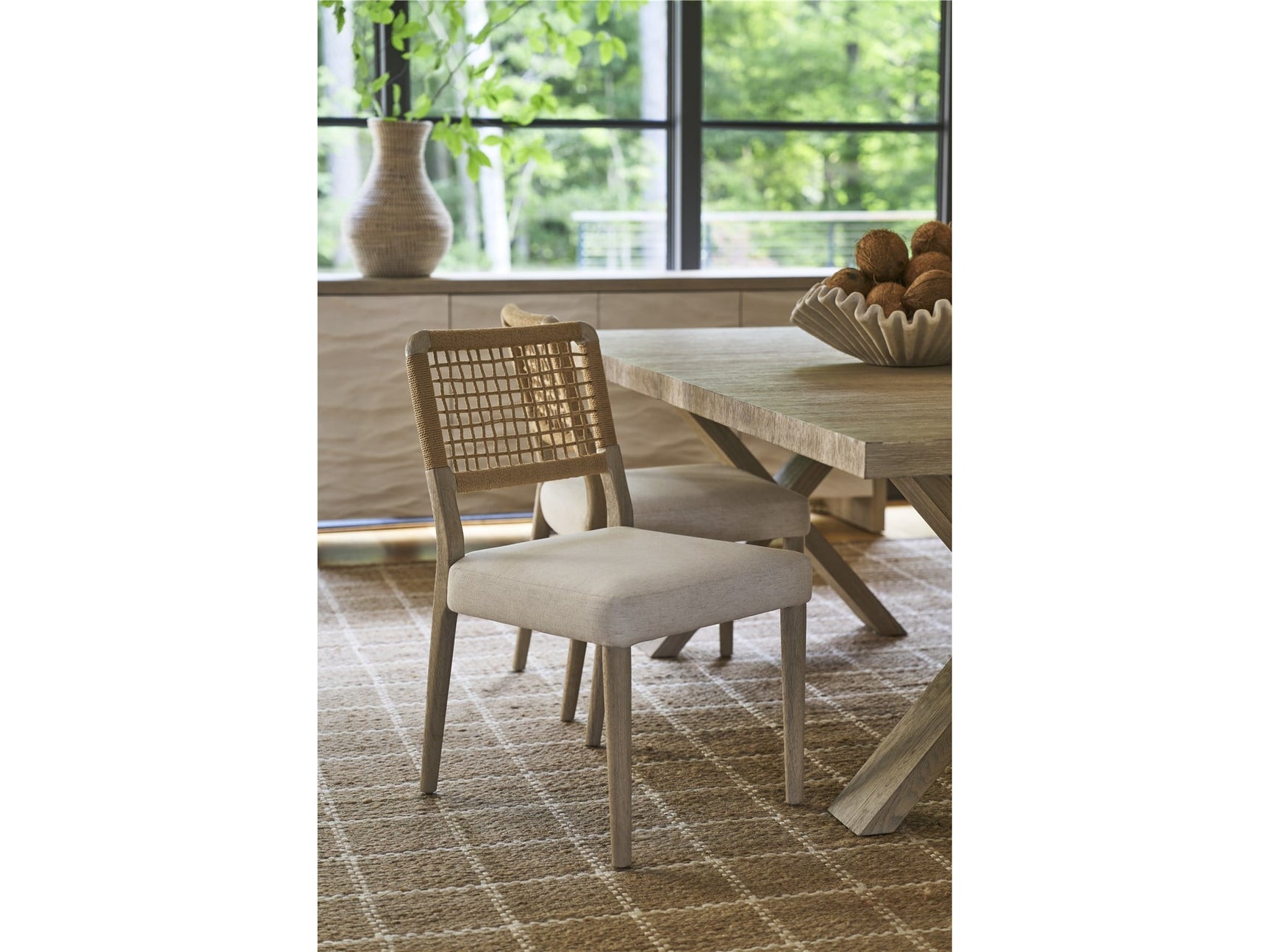 Dockside Crypton Nomad Snow/Natural Oak Chair (Set of 2) - Ornate Home