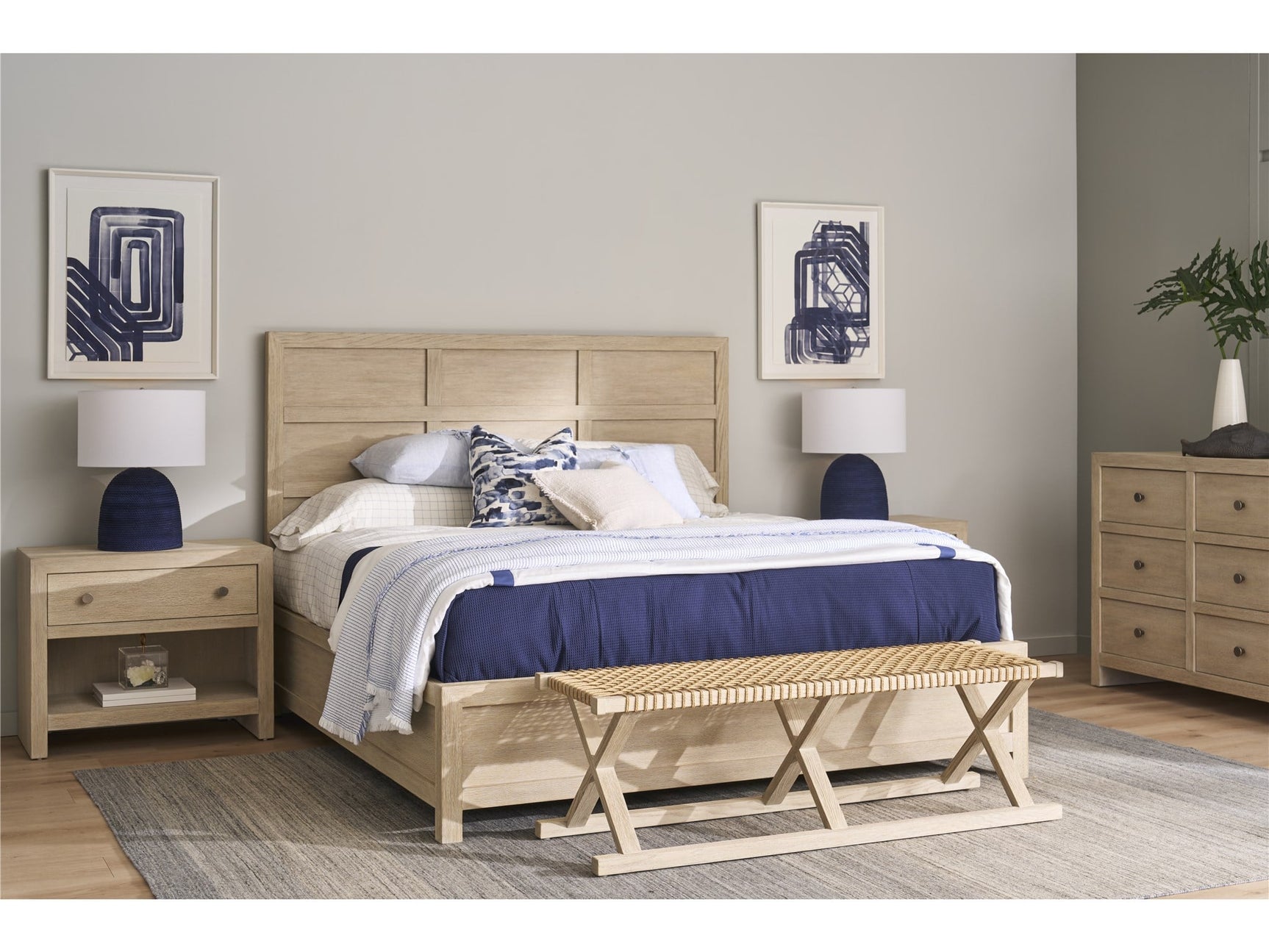 Dockside Natural Oak Queen Panel Bed - Ornate Home