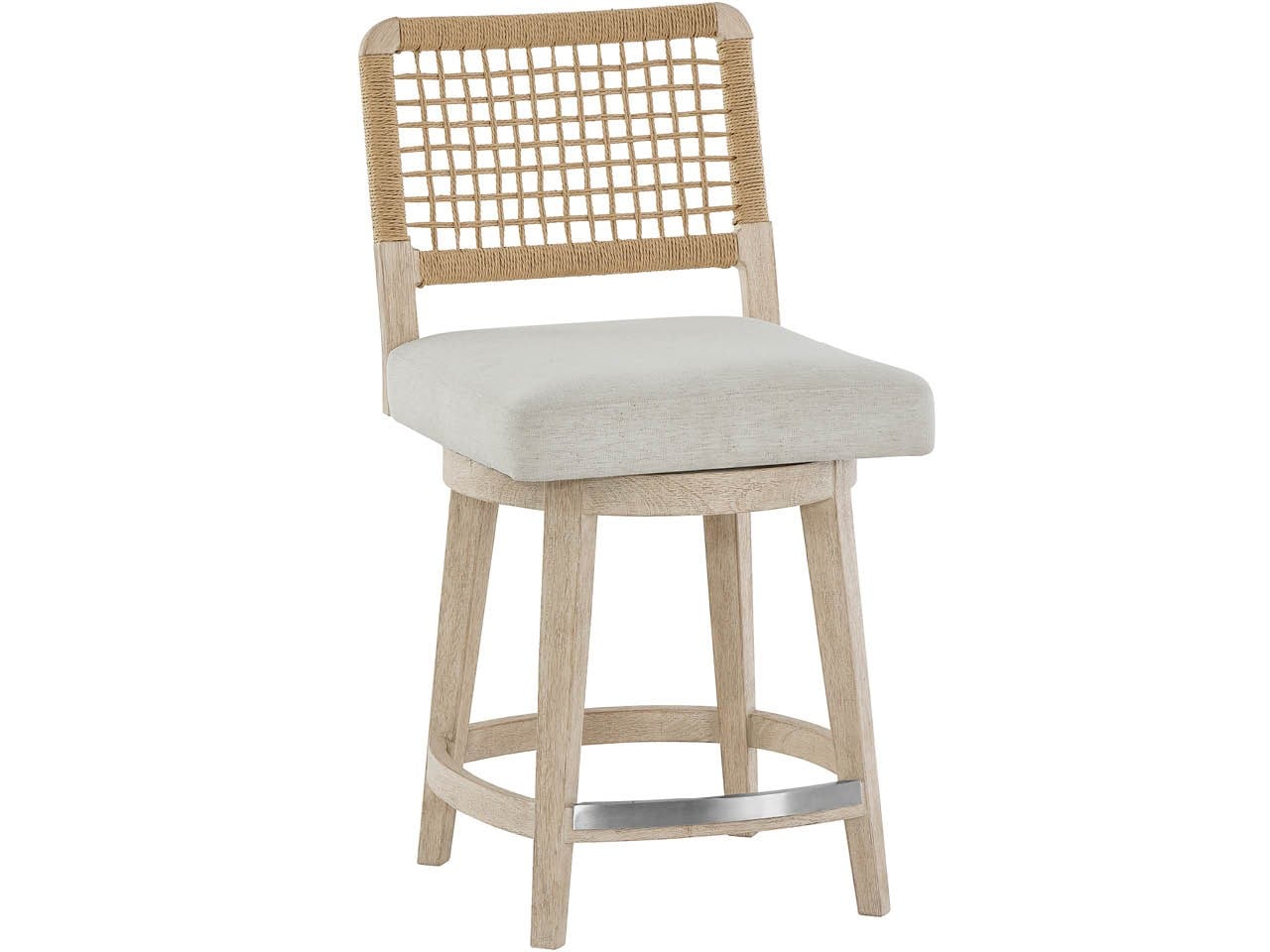 Dockside White Pine/Crypton Nomad Snow Swivel Counter Stool - Ornate Home