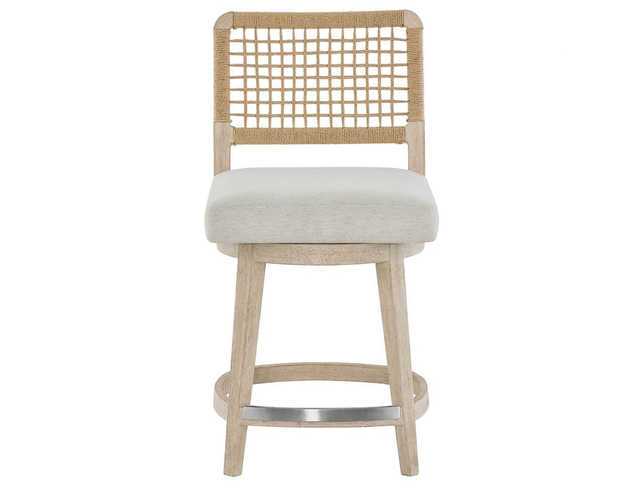 Dockside White Pine/Crypton Nomad Snow Swivel Counter Stool - Ornate Home