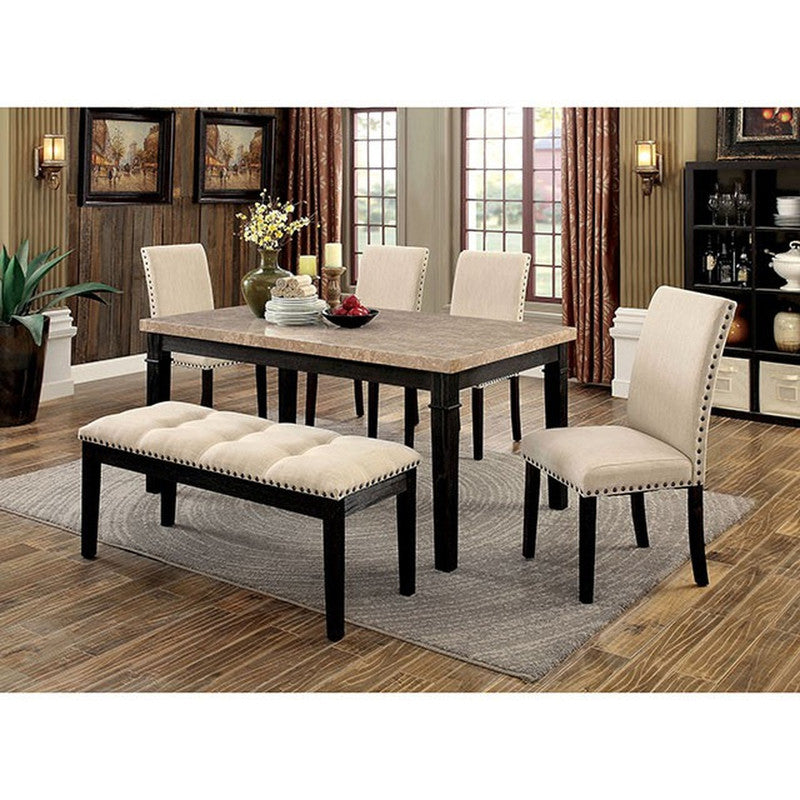 Dodson Black/Beige Side Chair (Set of 2) - Ornate Home
