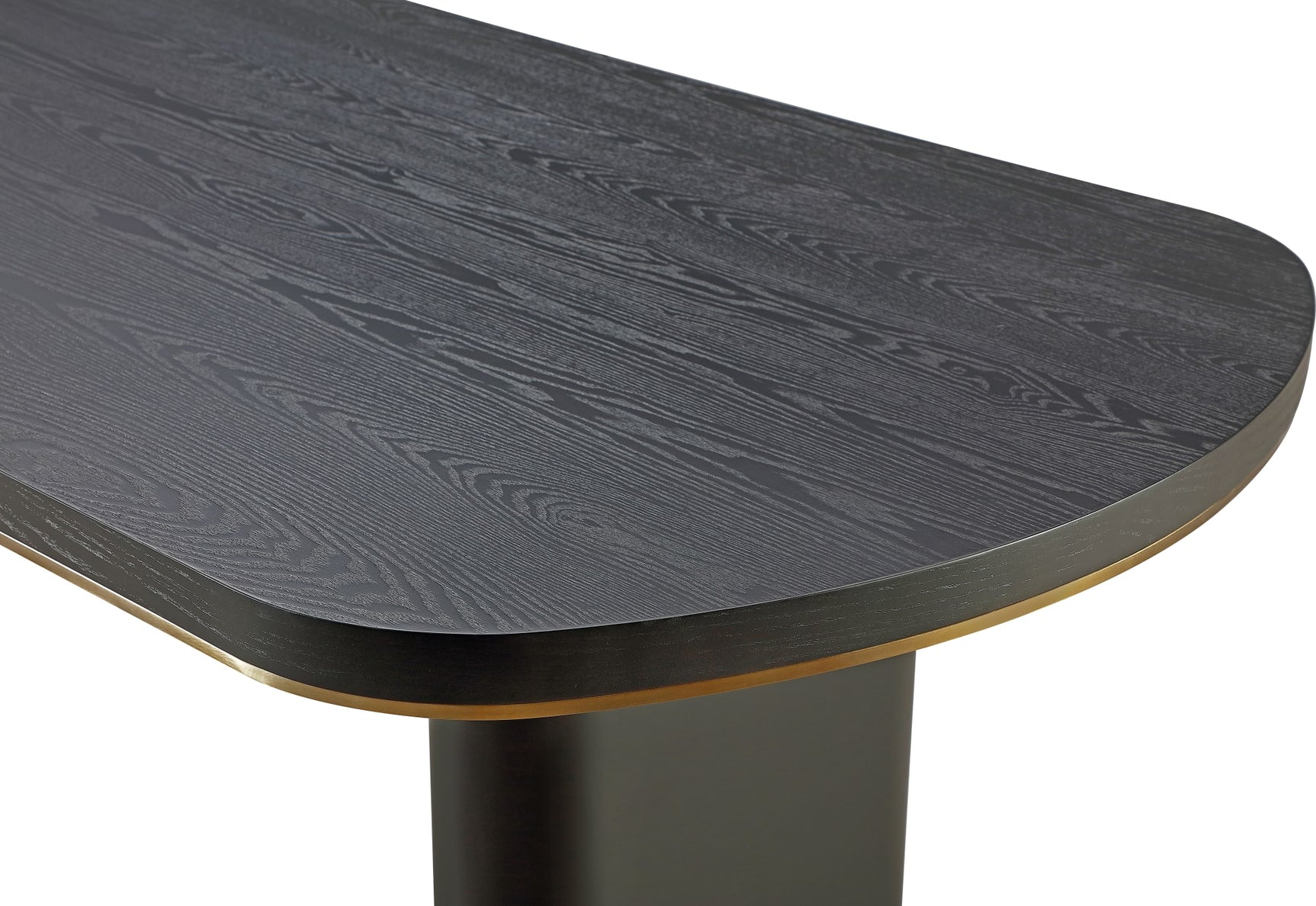 Doheny Black/Brass Wood and Metal Oval Dining Table - Ornate Home