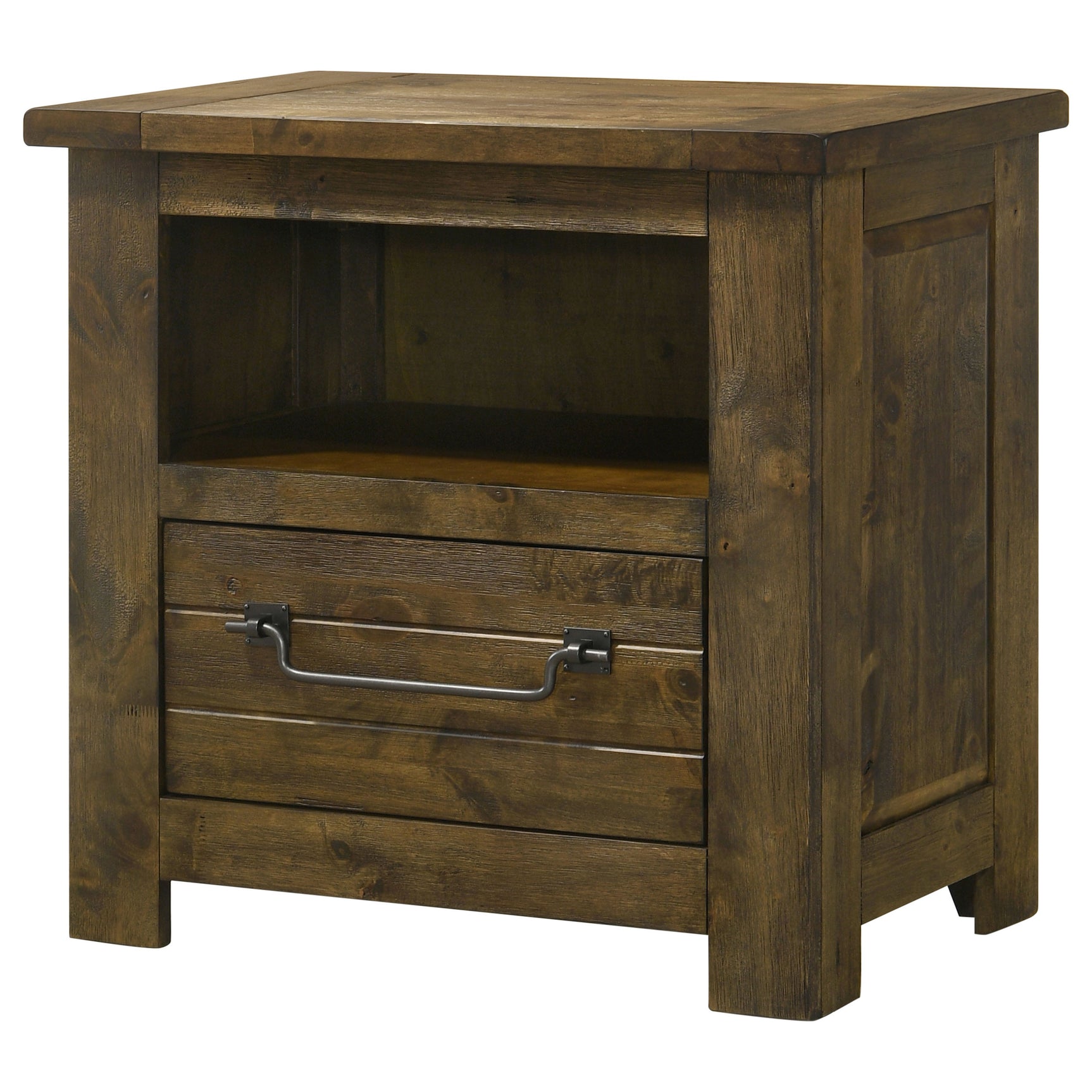 Doherty Rustic Brown 1-drawer Nightstand Bedside Table - Ornate Home