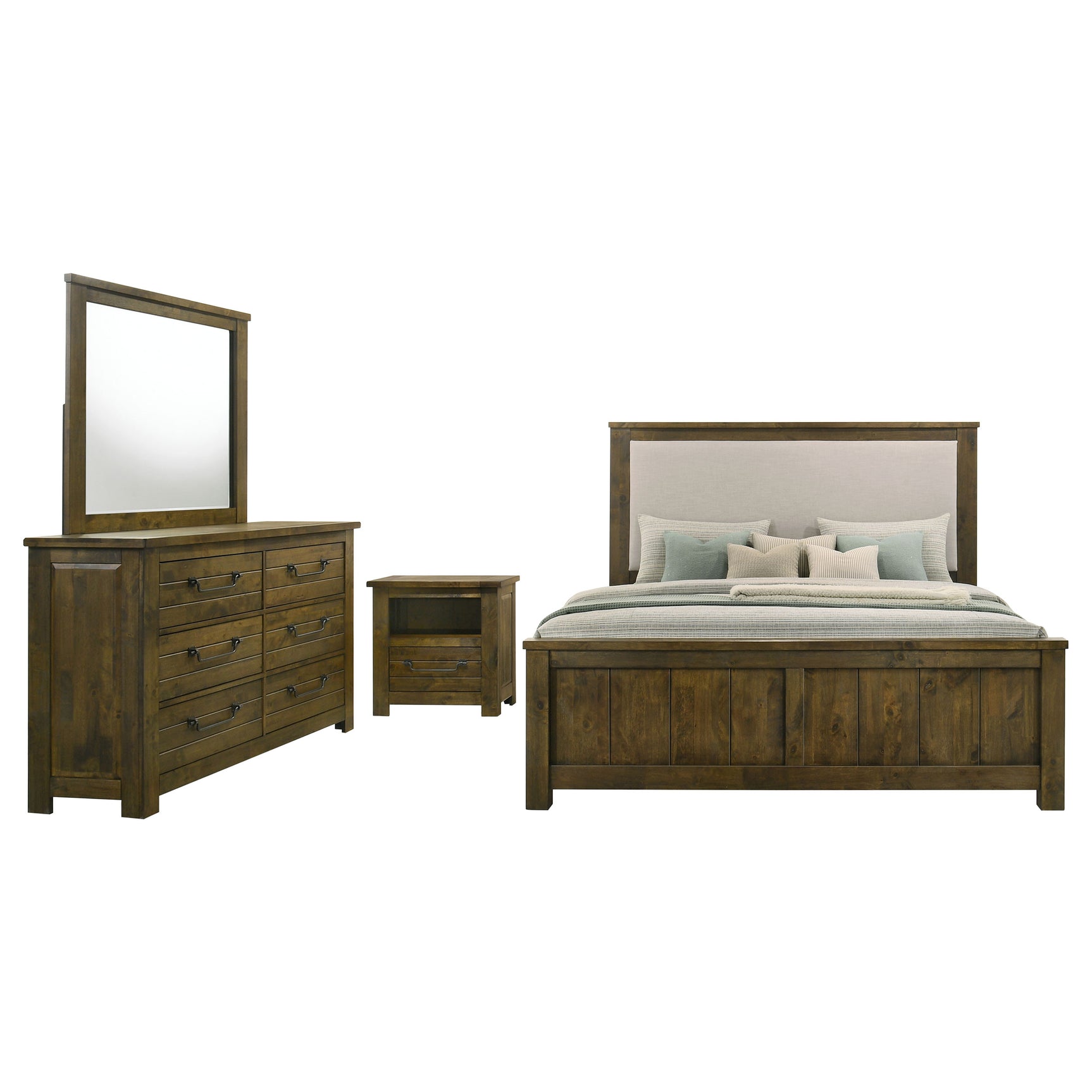 Doherty Rustic Brown 4-Piece Eastern King Bedroom Set - Ornate Home
