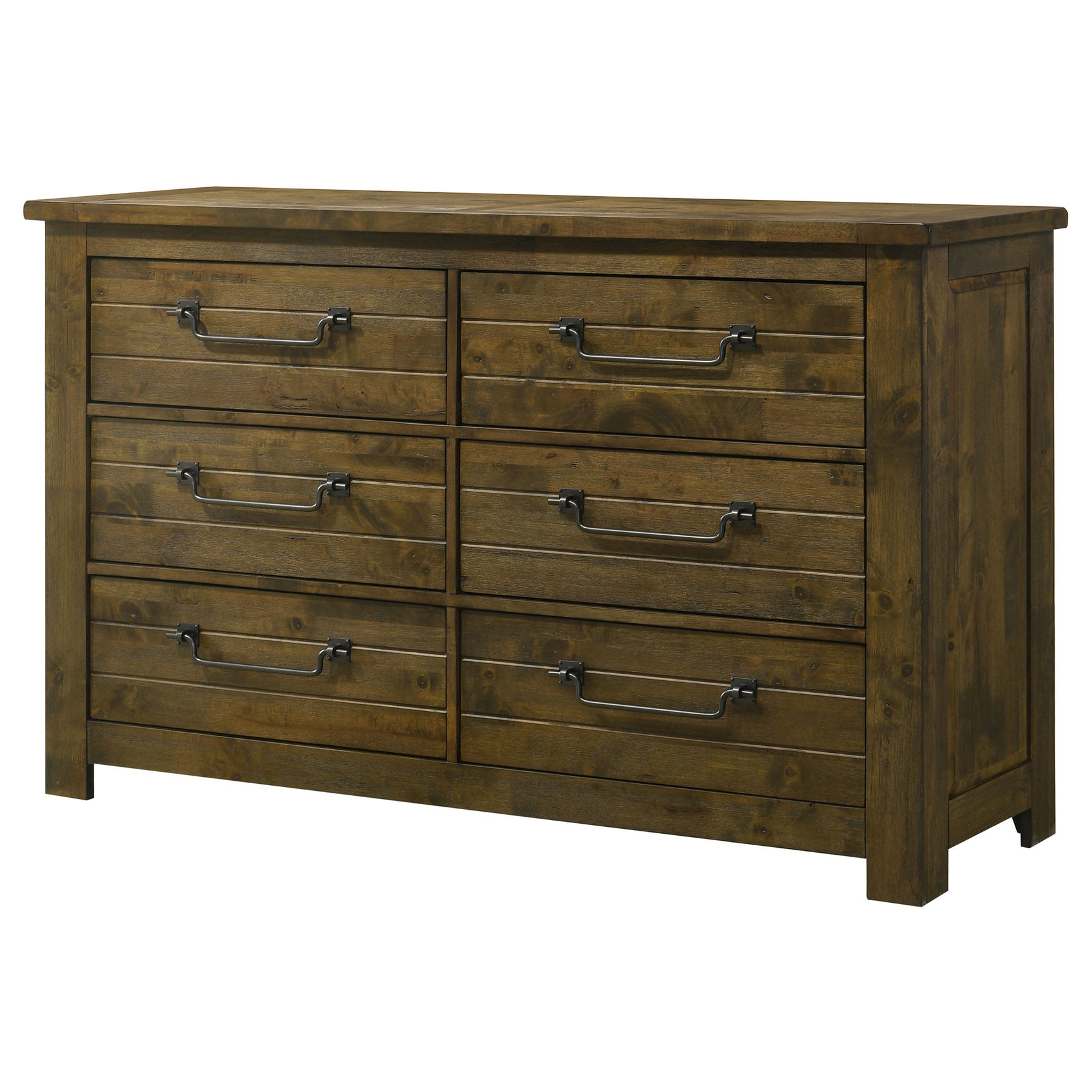 Doherty Rustic Brown 6-drawer Bedroom Dresser - Ornate Home