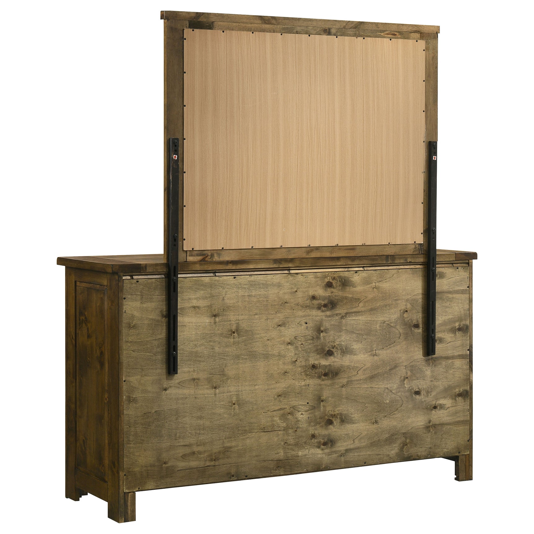 Doherty Rustic Brown 6-drawer Dresser With Mirror - Ornate Home