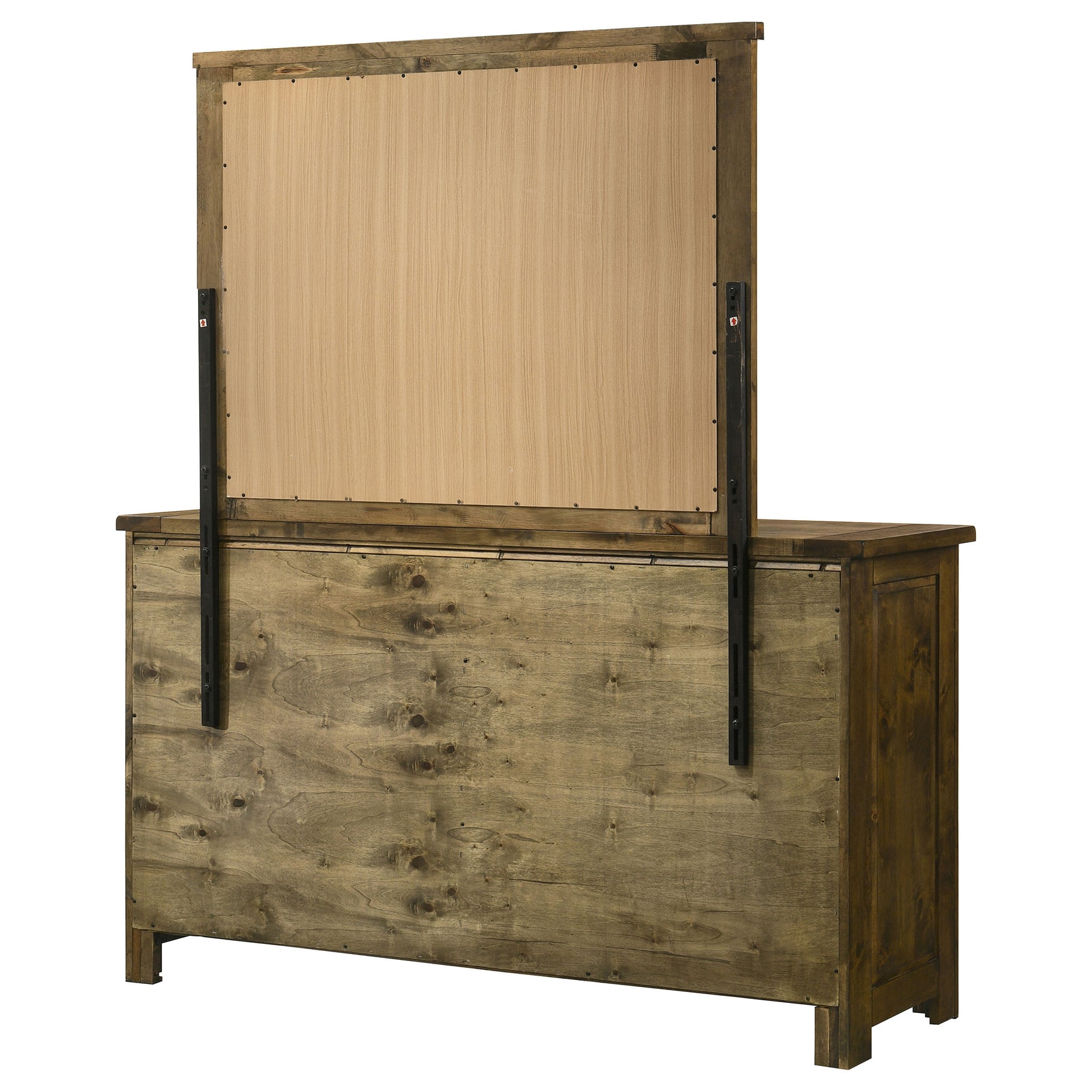 Doherty Rustic Brown 6-drawer Dresser With Mirror - Ornate Home
