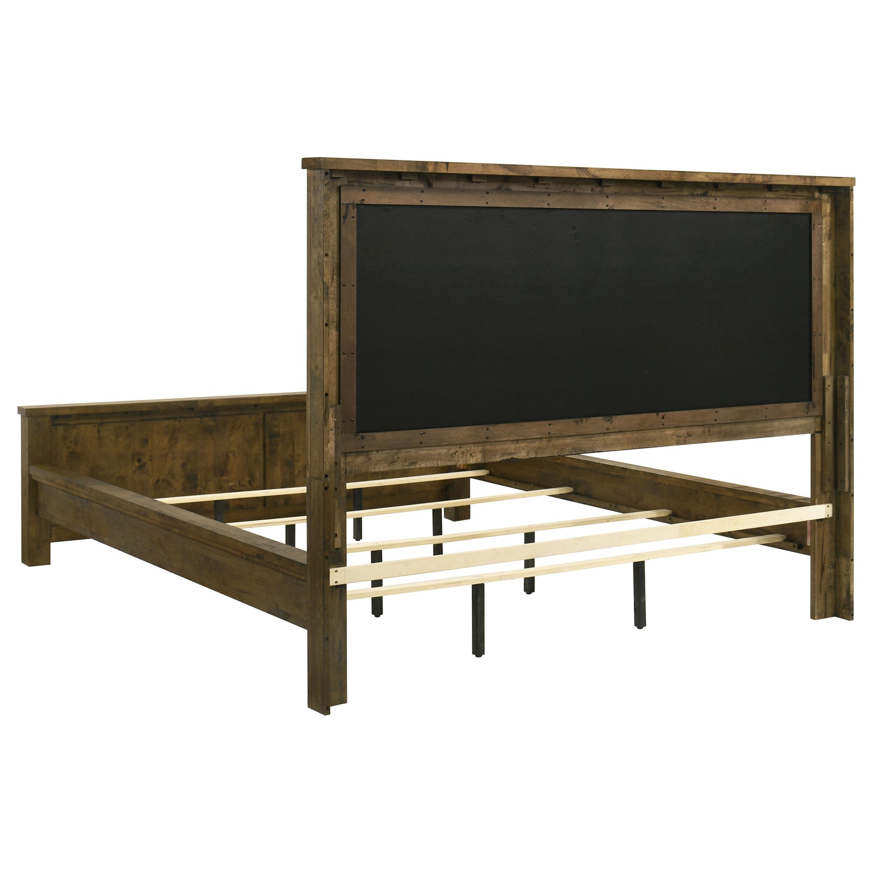 Doherty Rustic Brown California King Linen Panel Bed - Ornate Home