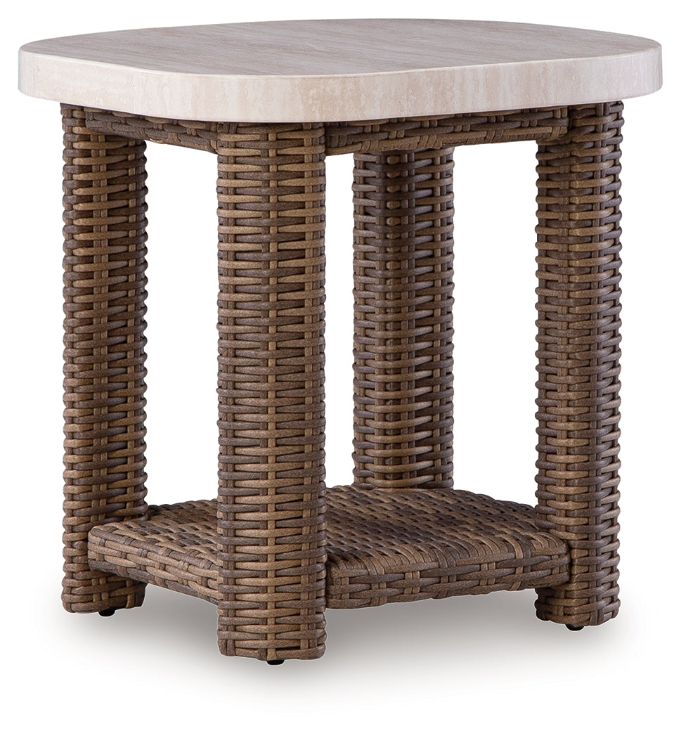 Dolan Creek Beige/Brown Square End Table - Ornate Home