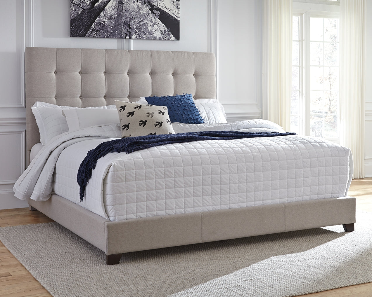 Dolante Multi Queen Upholstered Bedroom Set with Dresser, Mirror and Nightstand - Ornate Home