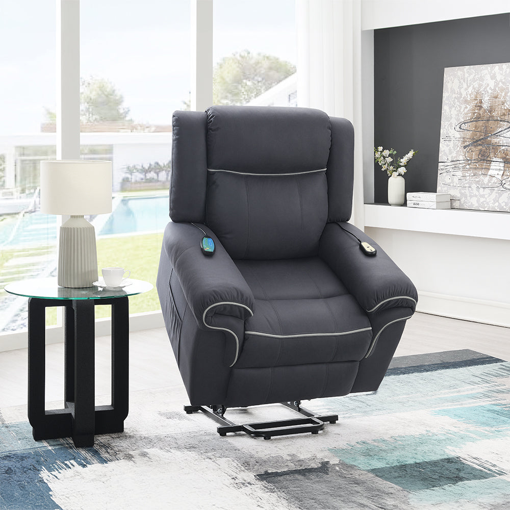 Domana Dark Blue Power Recliner - Ornate Home