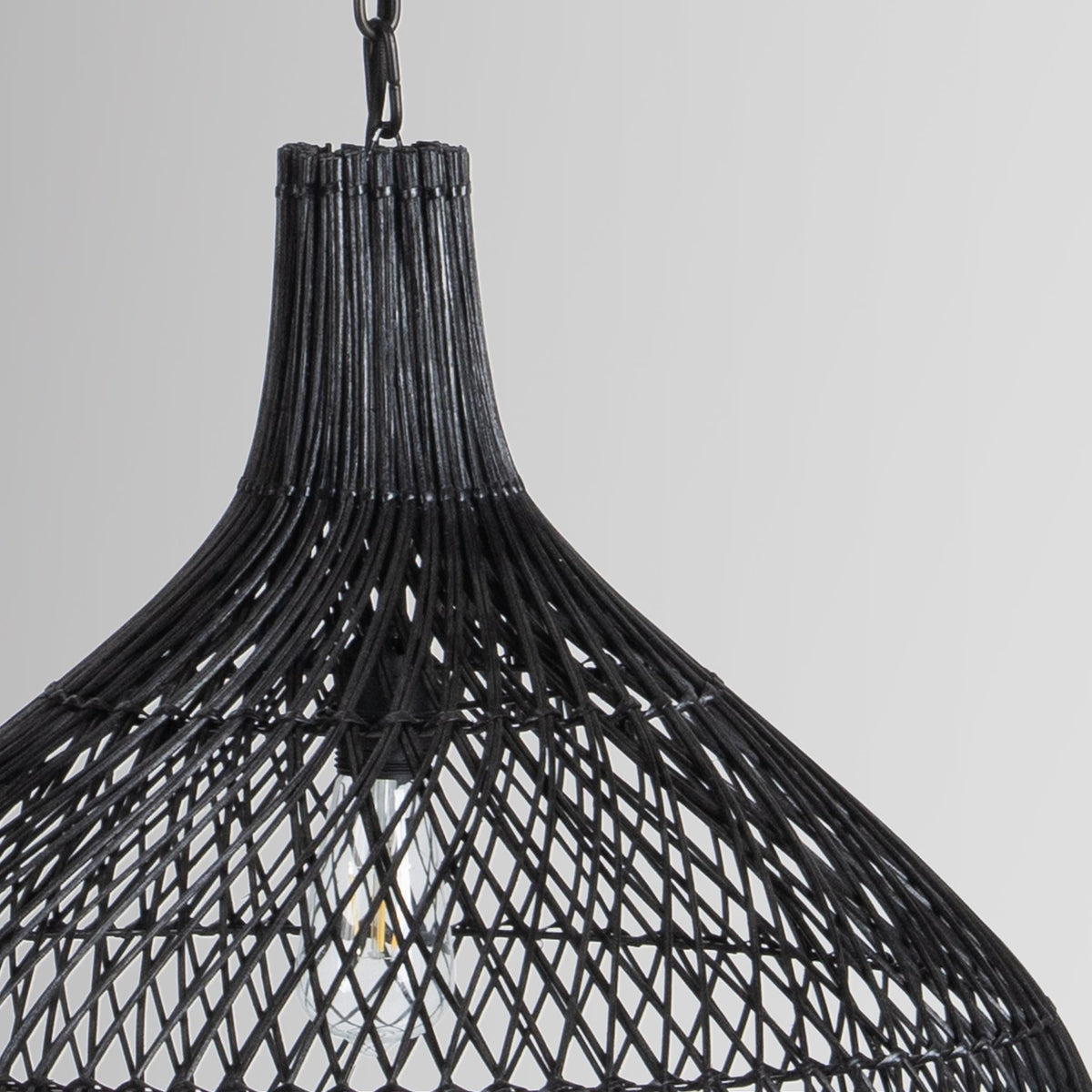 Dome Black 24" Ceiling Light