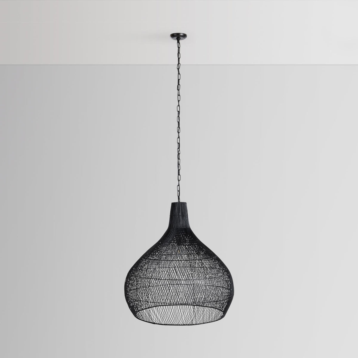 Dome Black 40" Ceiling Light